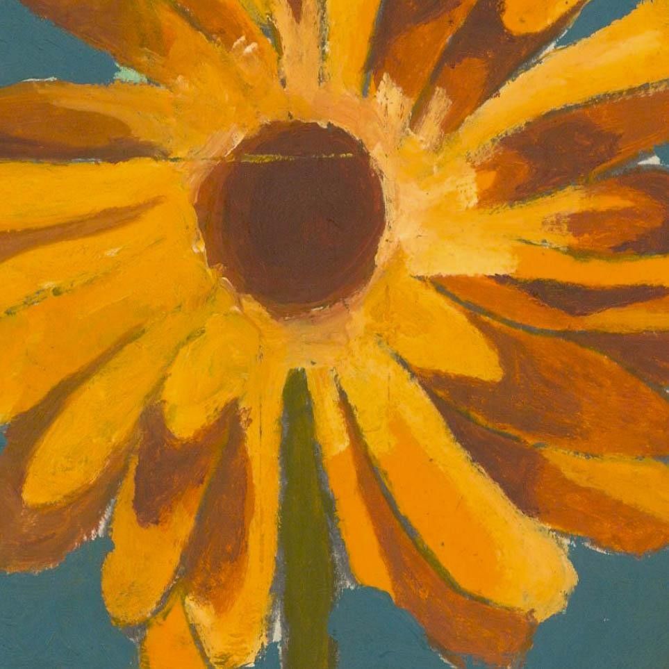 Ben Carrivick Contemporary Oil, Orange Gazania photo for sale