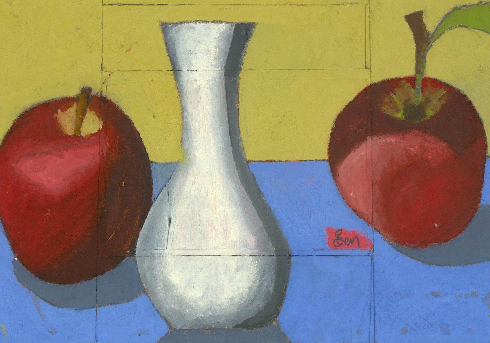 Ben Carrivick Contemporary Oil, Still Life With Apples photo furniture