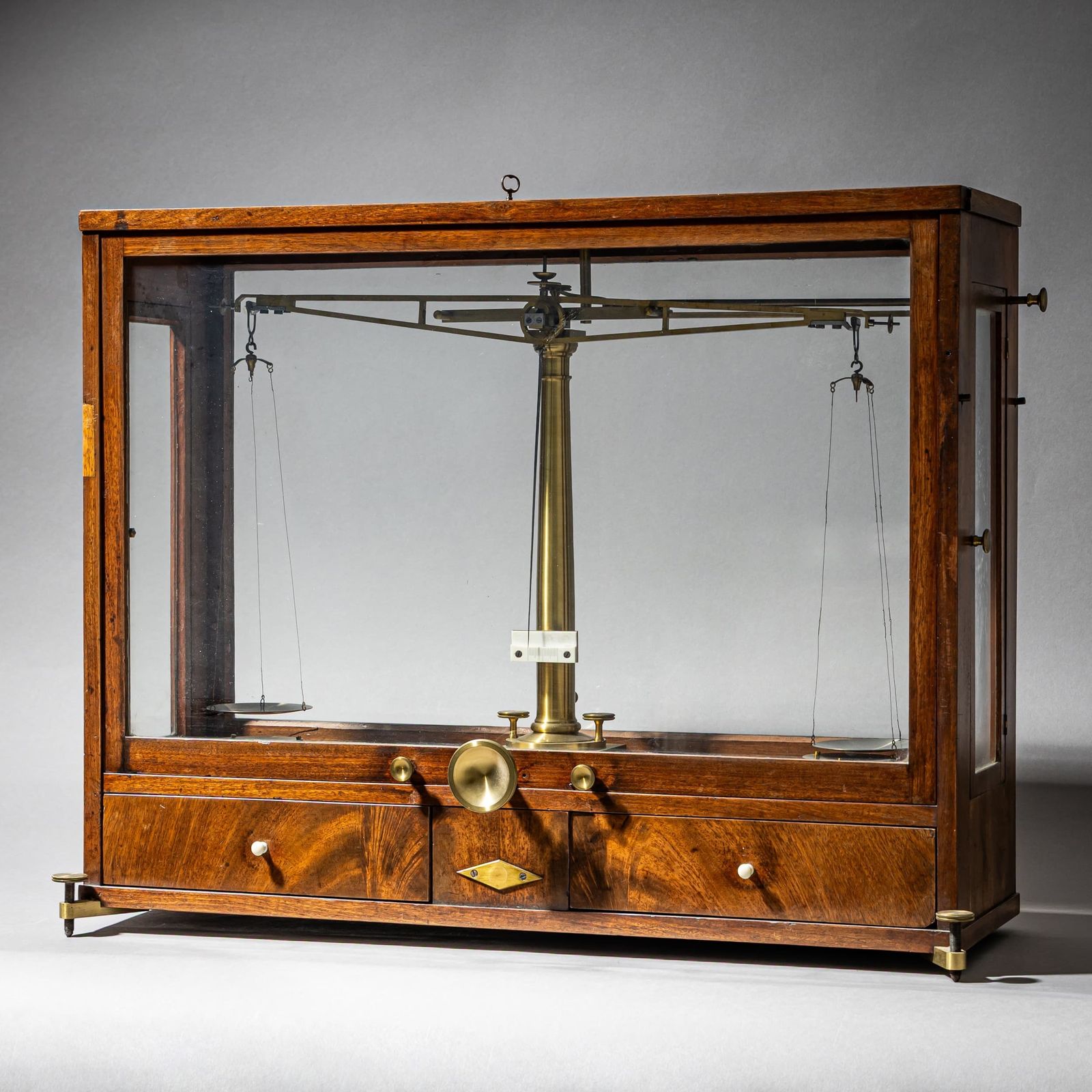 Brass Balance Scale In Wooden Case, 19th Century photo furniture