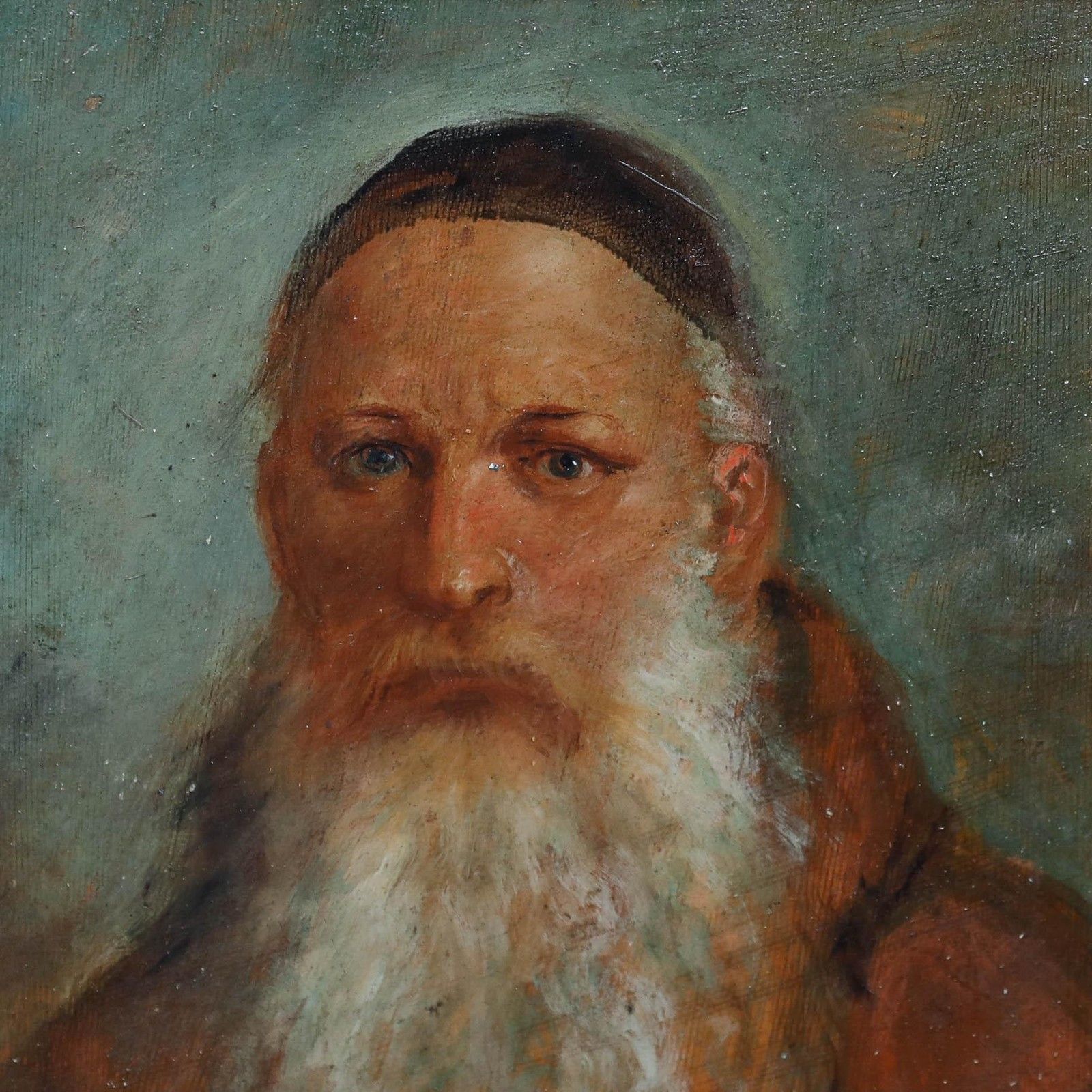 19th Century Oil Portrait Of A Bearded Monk photo Art