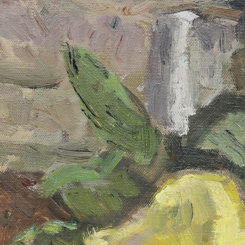 Bertrand Py (1895 1973) Mid 20th Century Oil, Yellow Rose photo Art