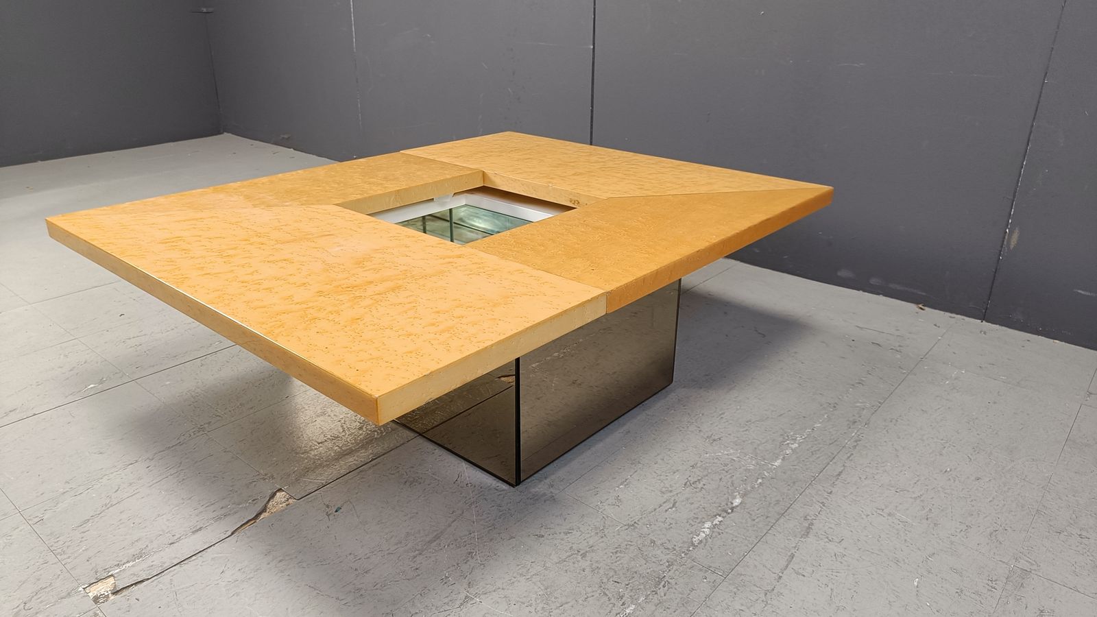 photo furniture Vintage Ash Wood Coffee Table By Paul Michel, 1970s