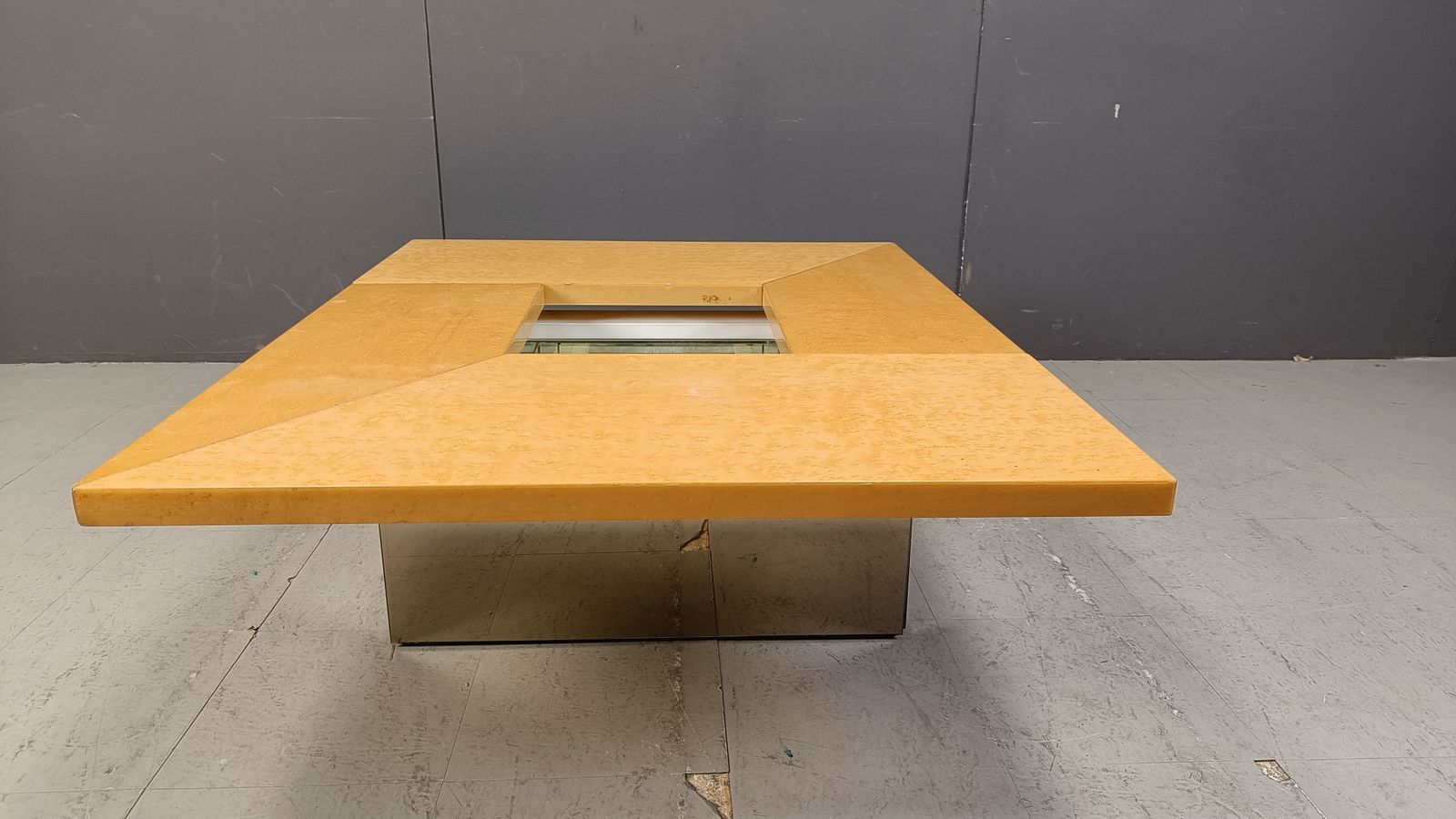 photo vinterior Vintage Ash Wood Coffee Table By Paul Michel, 1970s