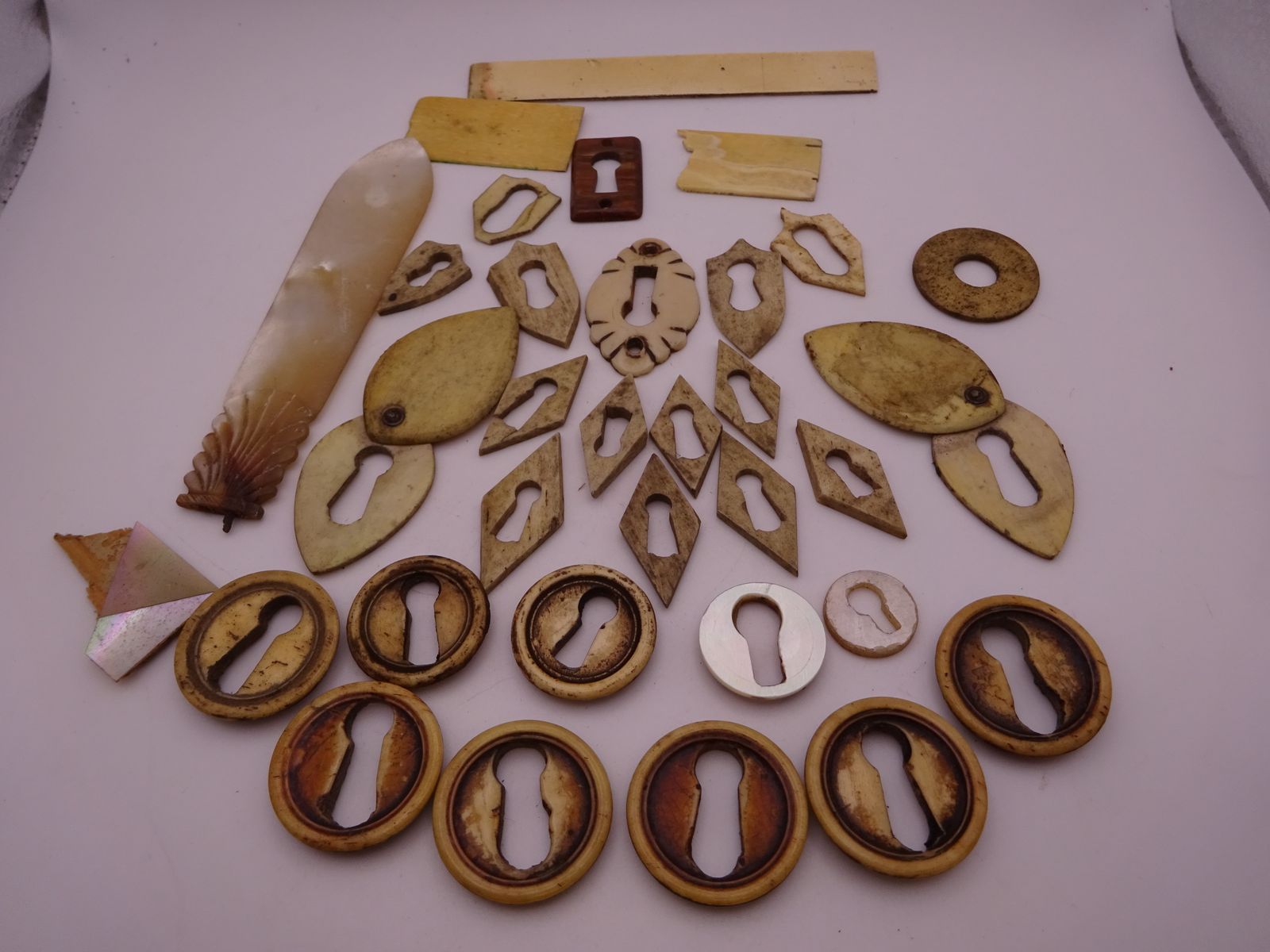 Collection Of Antique Natural Escutcheons For Furniture Restoration