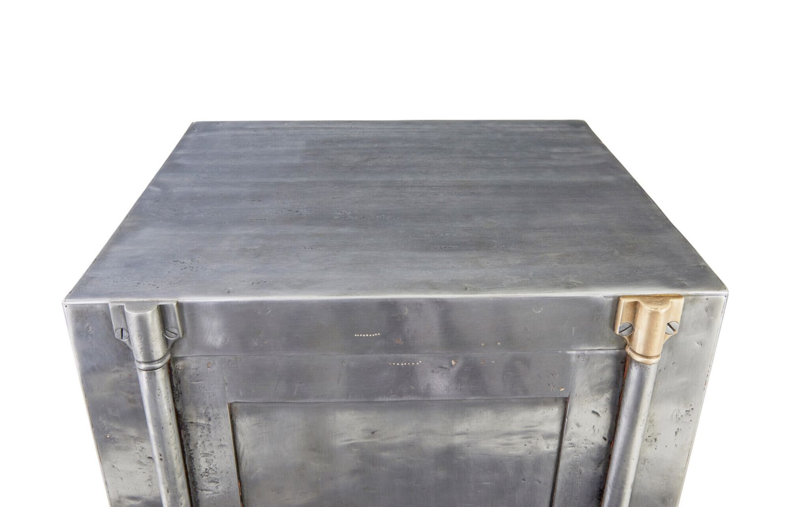 19th Century Danish Polished Steel Safe On Cabinet photo furniture