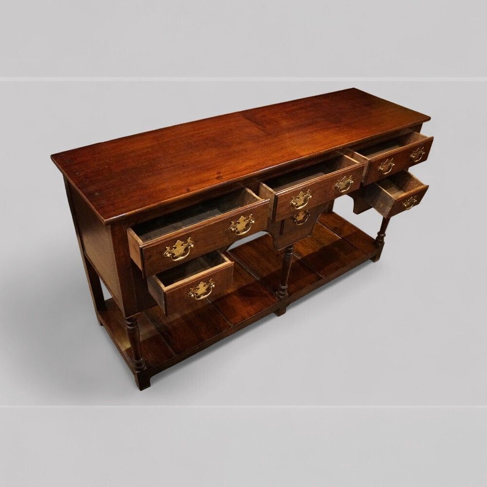 19th Century Oak Pot Board Dresser Base photo furniture