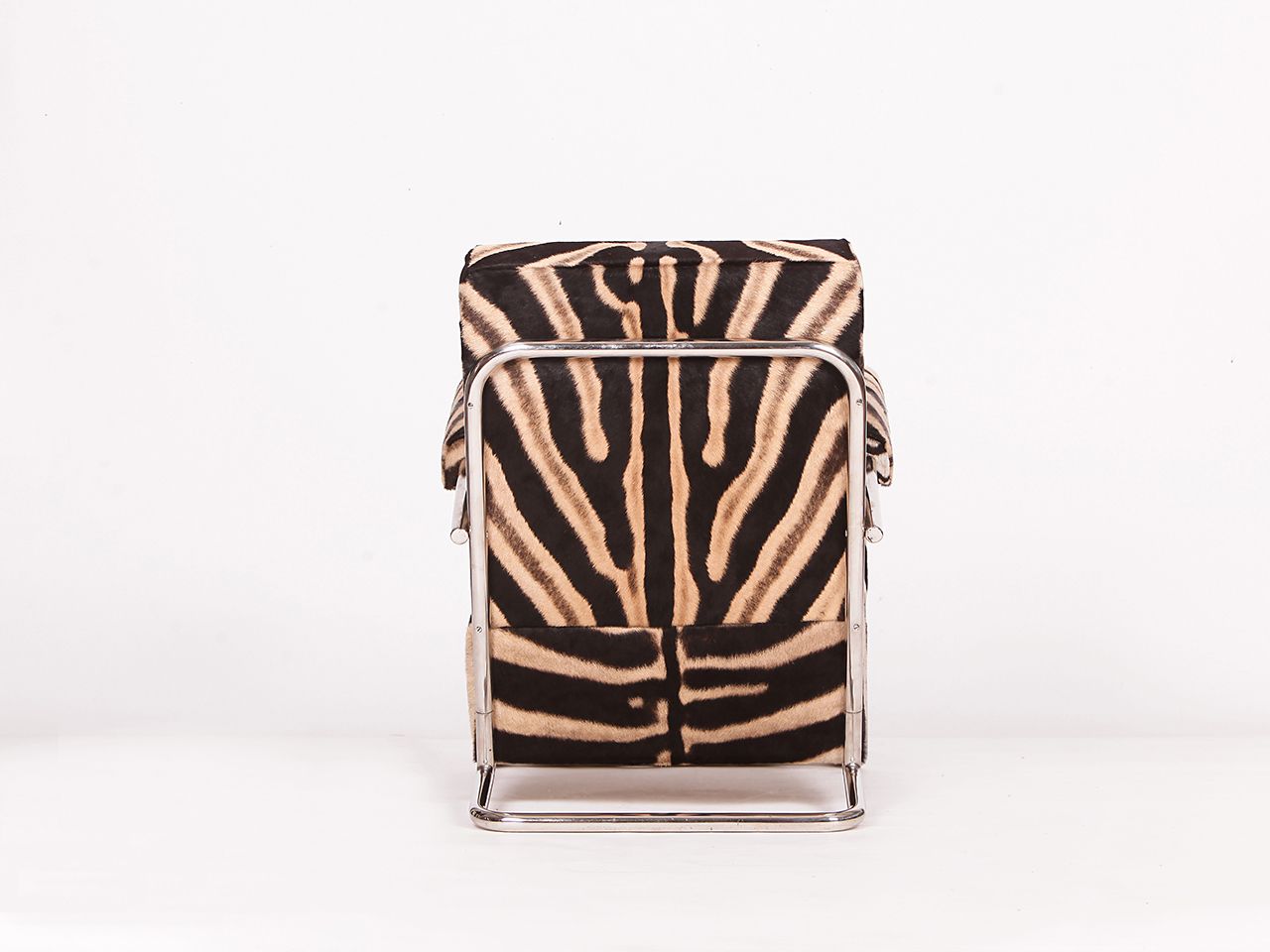 Rare Tubular Steel Loungechair Zebra Hide By Fa. Hynek Gottwald, 1930s photo for sale