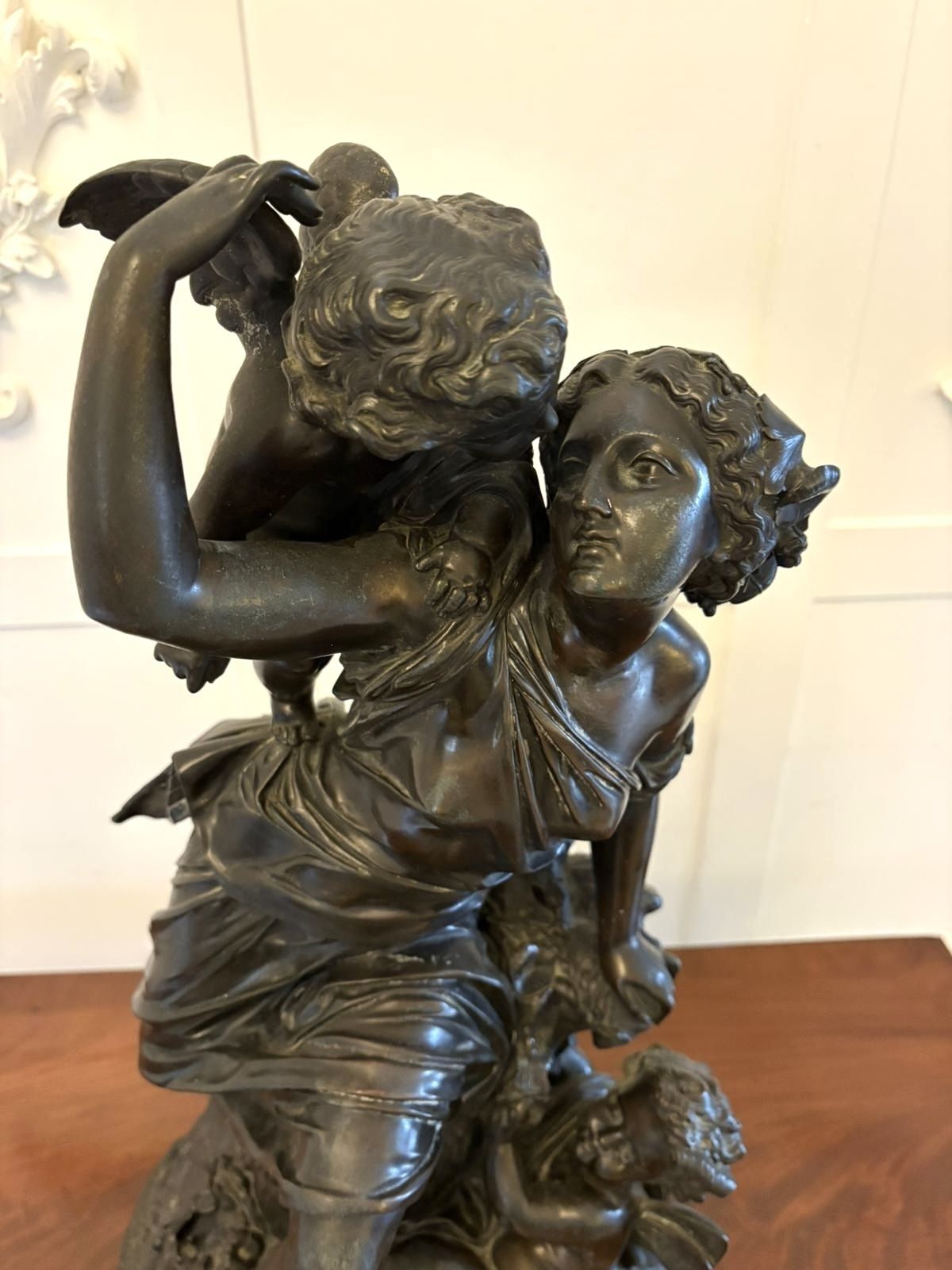 Superb Antique 19th Century Bronze Sculpture By Renowned French Sculptor Auguste Moreau “L’amour Maternel” (Motherly Love) photo buy