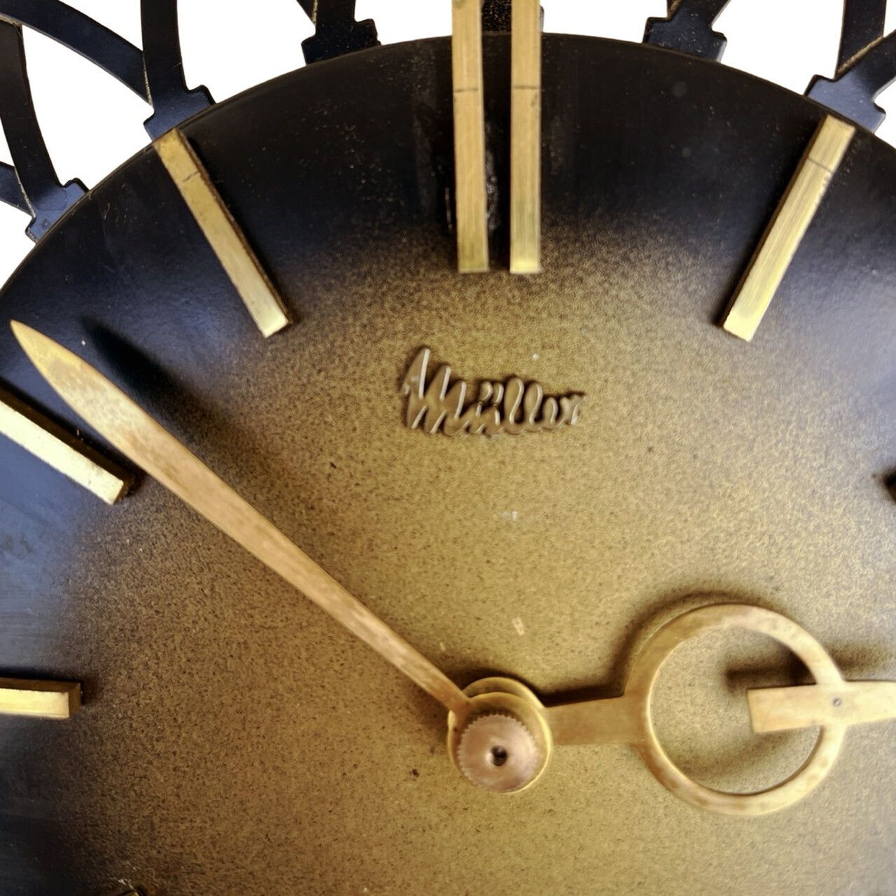 Mechanical Sun Hanging Clock Müller Germany 1960s photo furniture