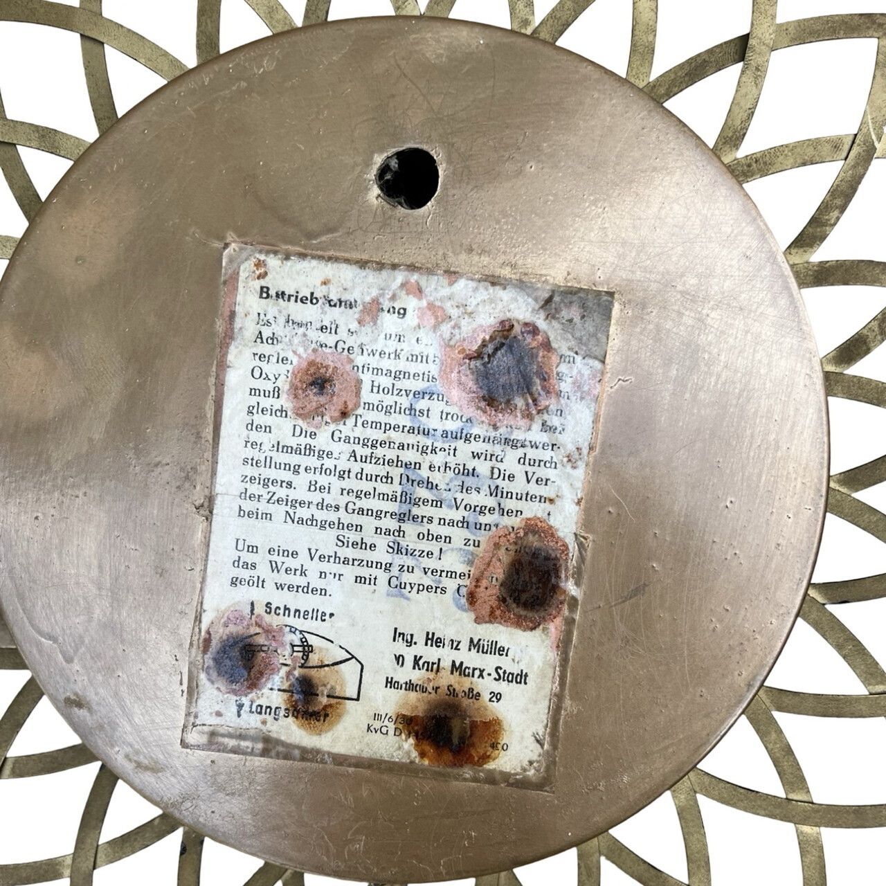 photo for sale Mechanical Sun Hanging Clock Müller Germany 1960s