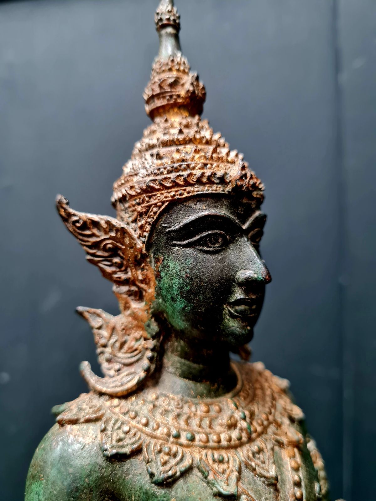 Pair Of Early 20th Century Solid Bronze Thai Temple Guardians   Thepphanom photo furniture