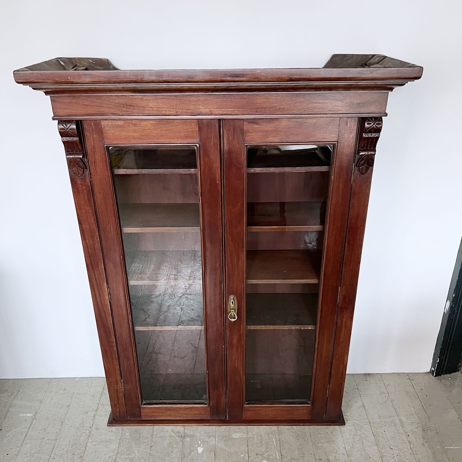 Wooden Glazed Shelving Unit photo for sale