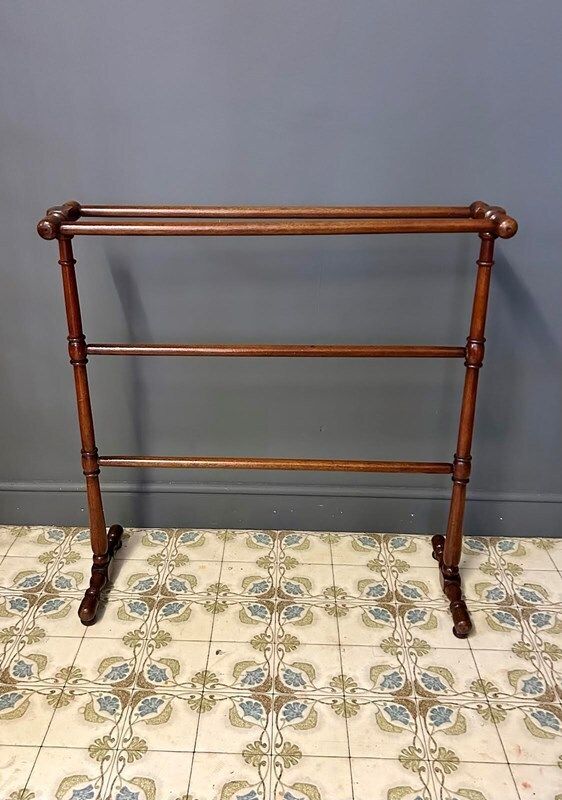 Antique Wooden Towel Rail, Early 20th Century