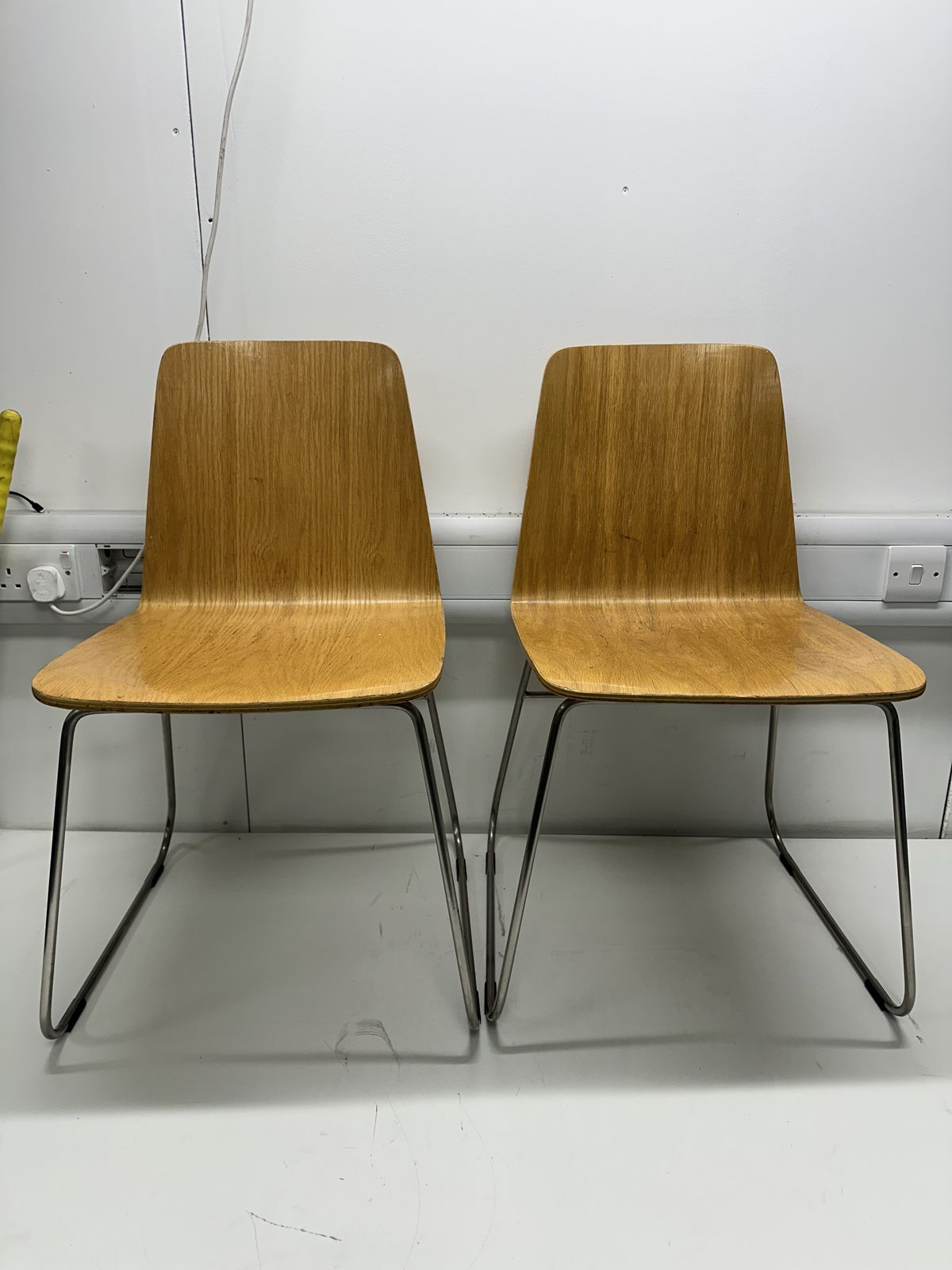 X2 Wood And Metal Occasional Chairs