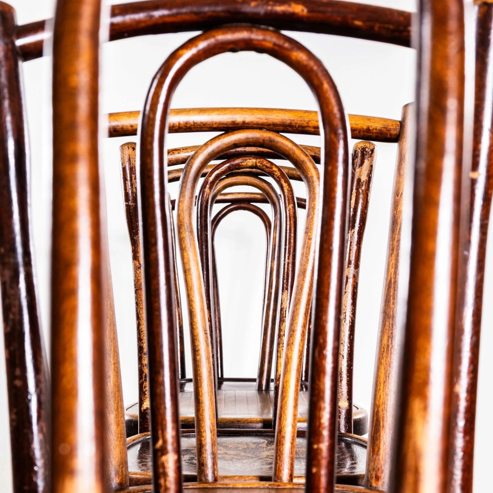 1940’s Rich Dark Fischel Bentwood Dining Chairs – Set Of Six photo Furniture