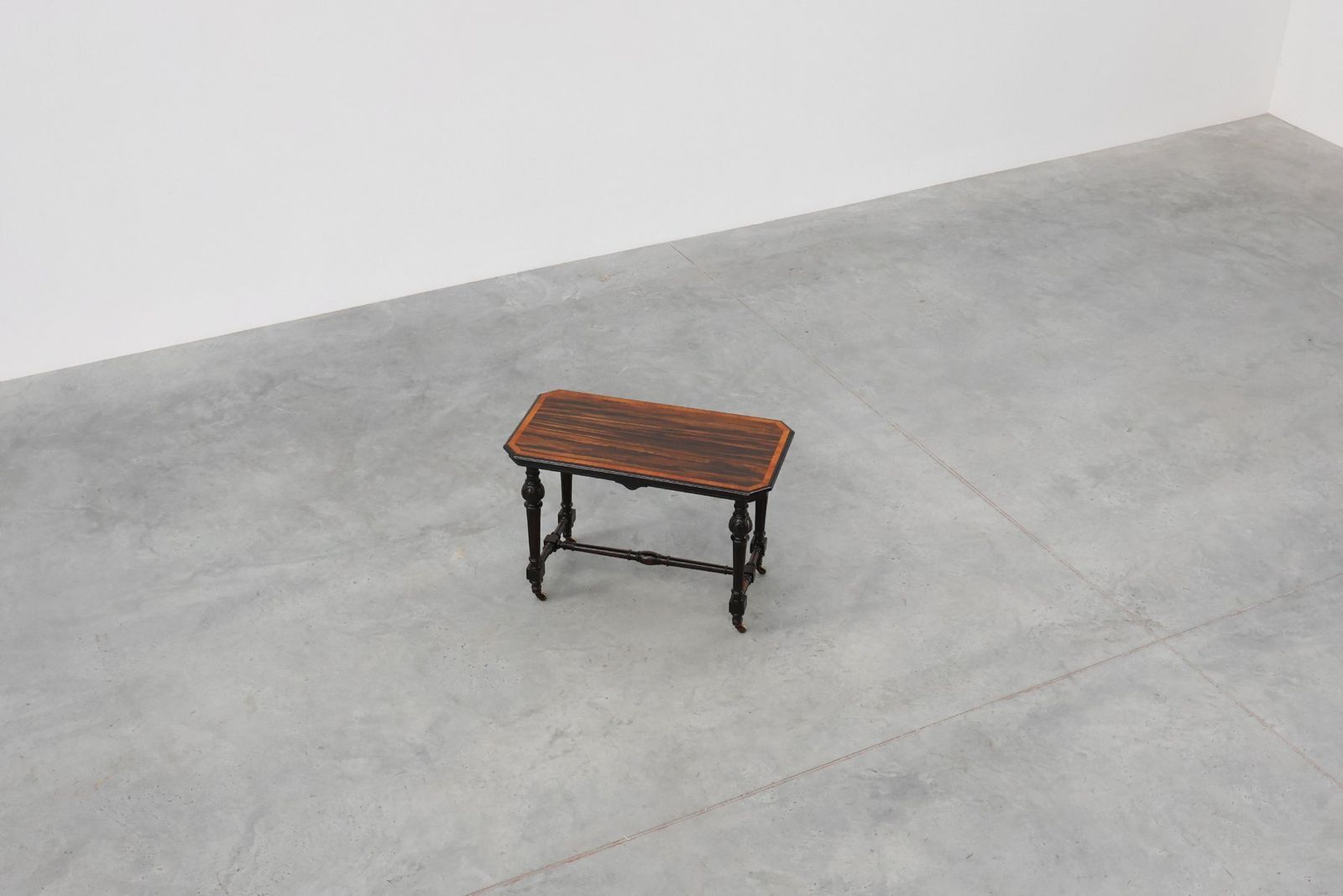 photo for sale English Side Table With Geometric Wood Inlay From John Taylor & Sons, 19th Century