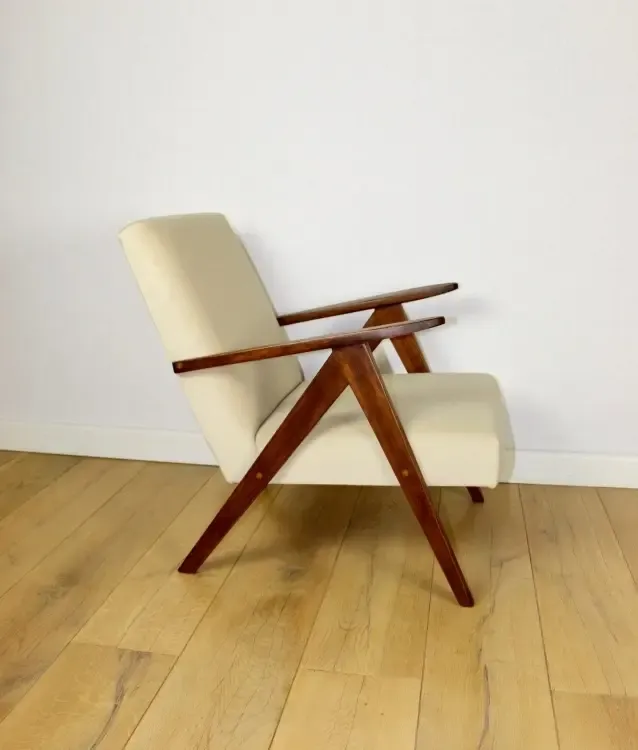 Vintage B 310 Var Armchair In Beige Velvet From The Jade Series   2 Pieces Available photo for sale