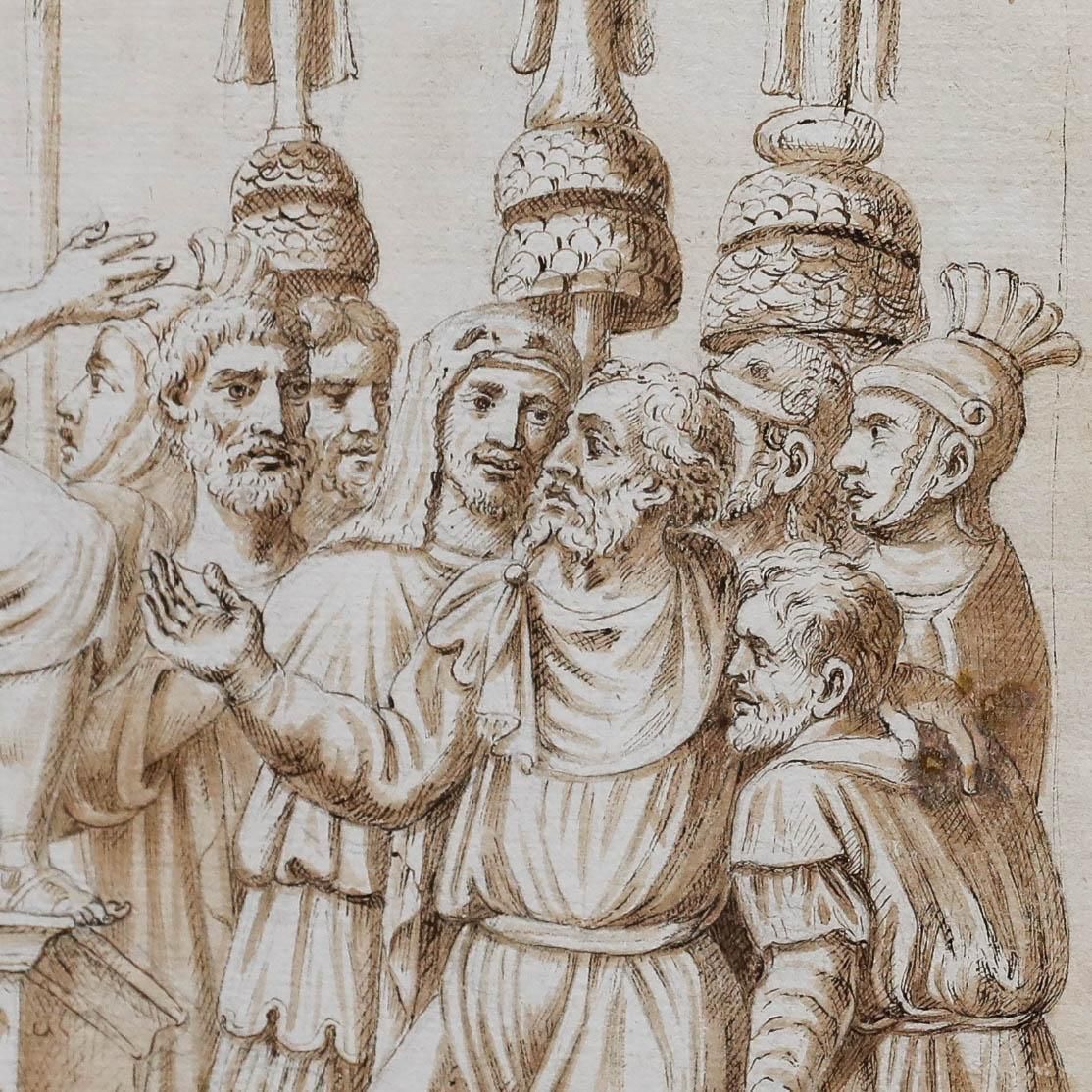 Fine 18th Century Pen And Ink Drawing Parthamasiris, King Of Armenia photo Art