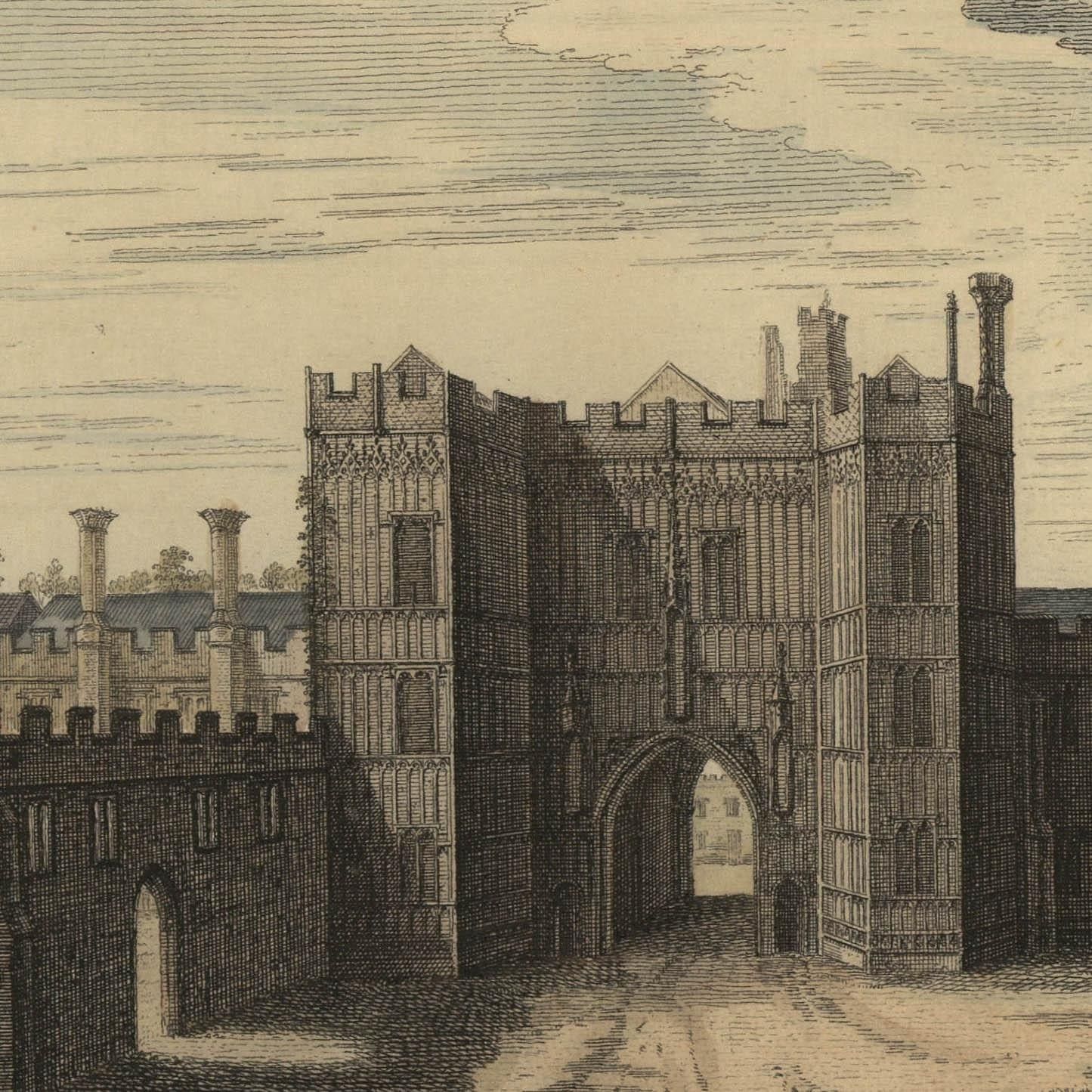 Samuel And Nathaniel Buck 1730 Engraving, View Of St. Osyth's Priory photo for sale