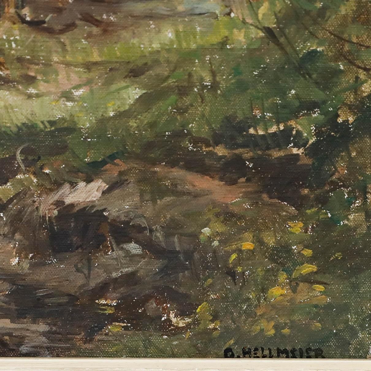 Otto Hellmeier (1908 1996) 20th Century Oil, Stream At The Edge Of The Forest photo vinterior