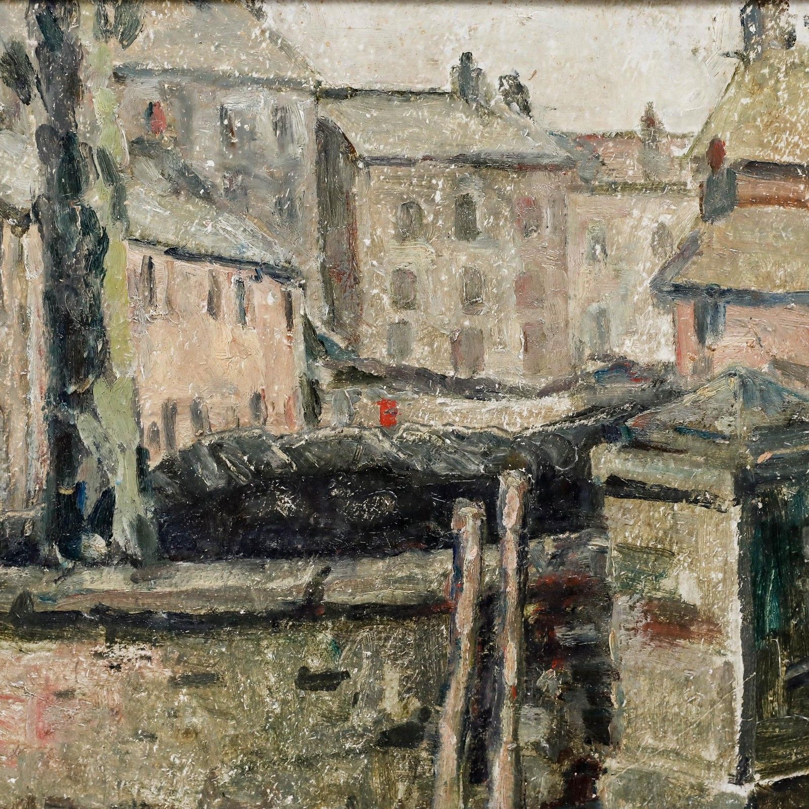 Framed Early 20th Century Oil City View photo Art