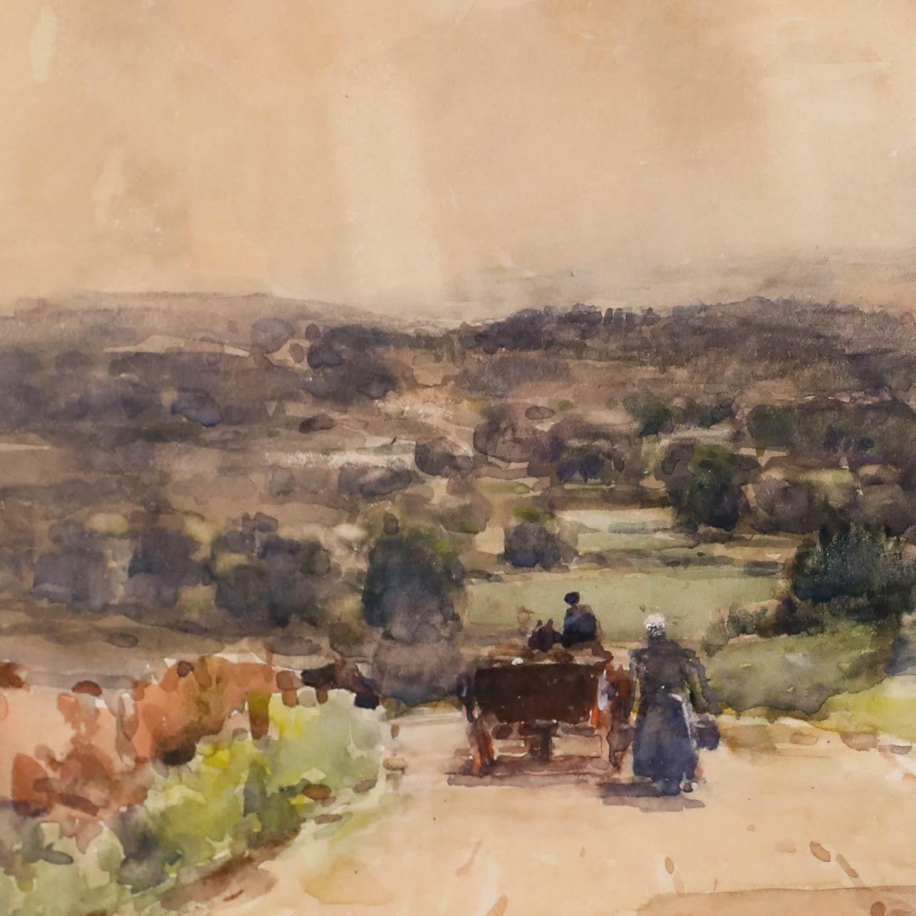 George Graham (1881 1949) English School 1913 Watercolour, Down To The Valley photo Art