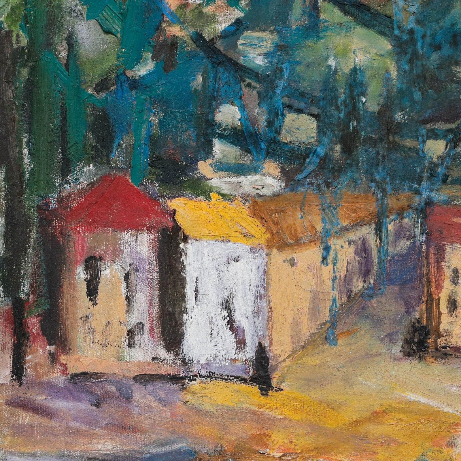 Moshe Elazar Castel (1909 1991) Mid 20th Century Oil, Beach Houses photo Art