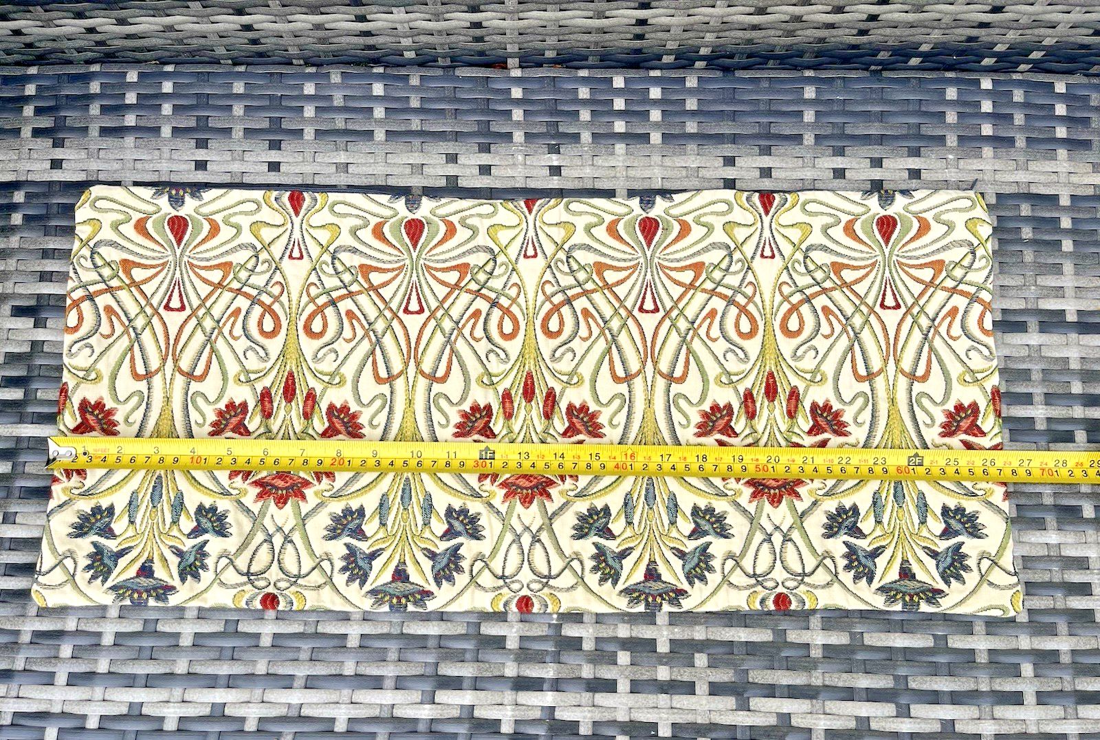 2 Tiffany Jewel Art Nouveau Style Artisan Bolster Cushion Covers Bench Bed Sofa photo vintage