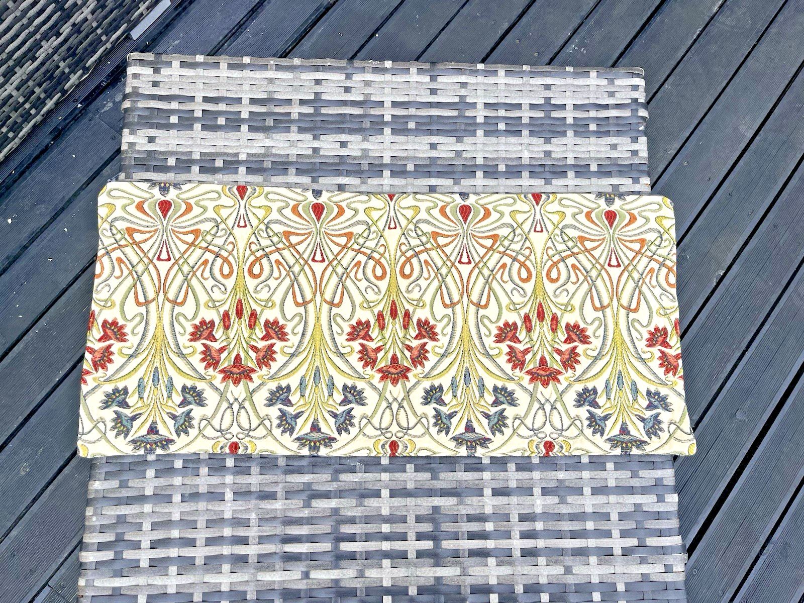 2 Tiffany Jewel Art Nouveau Style Artisan Bolster Cushion Covers Bed Bench Sofa photo Textiles