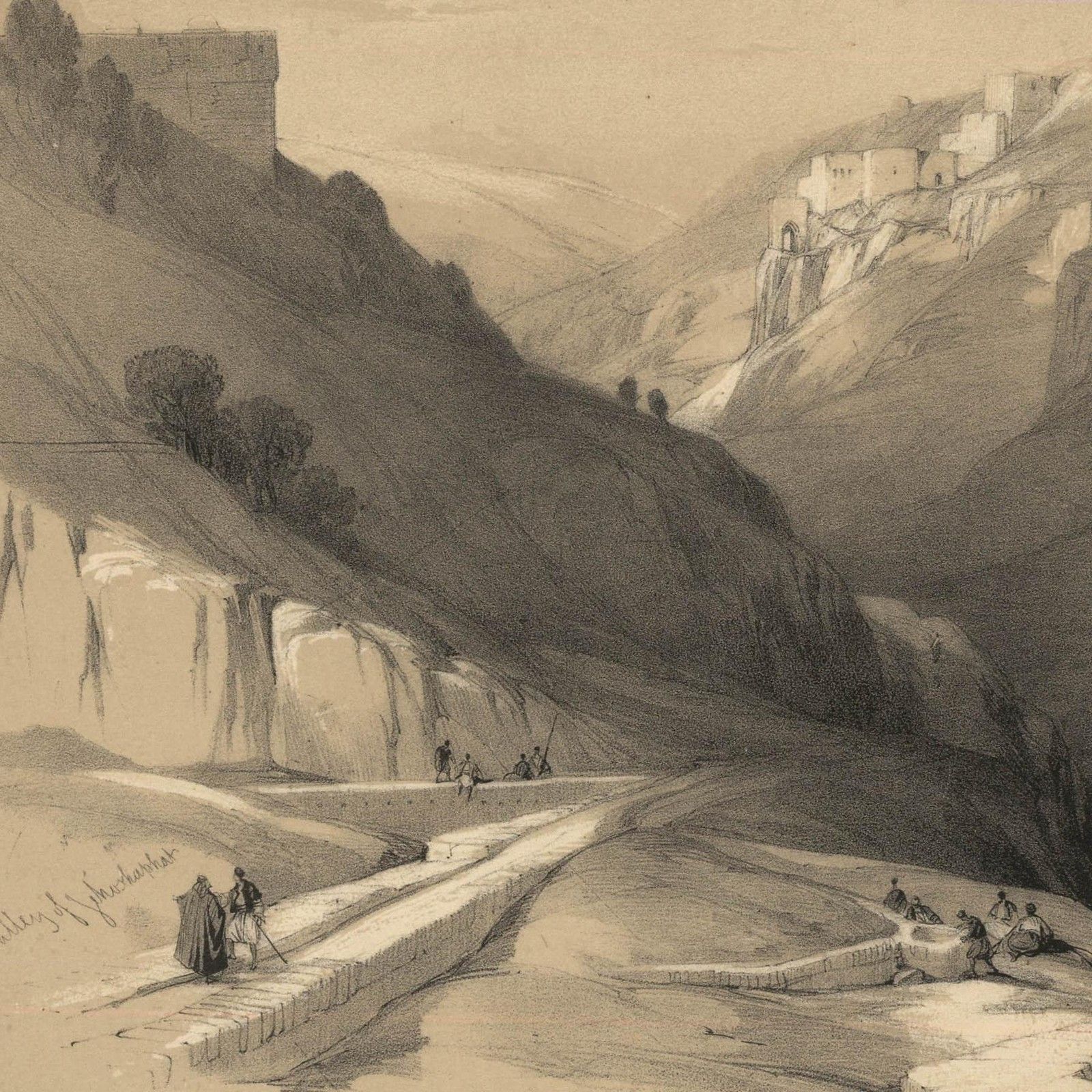 Louis Haghe After David Roberts 19th Century Lithograph, The Pool Of Siloam photo Art