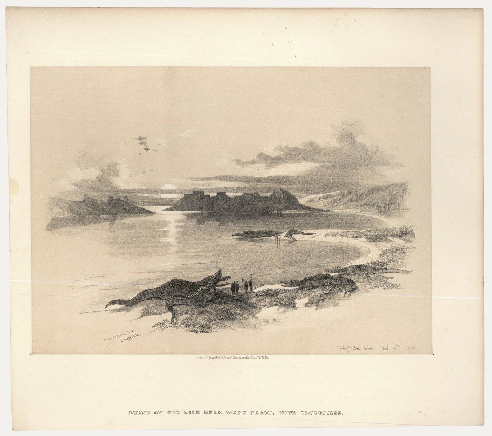 Louis Haghe After David Roberts 19th Century Lithograph, View Of The Nile