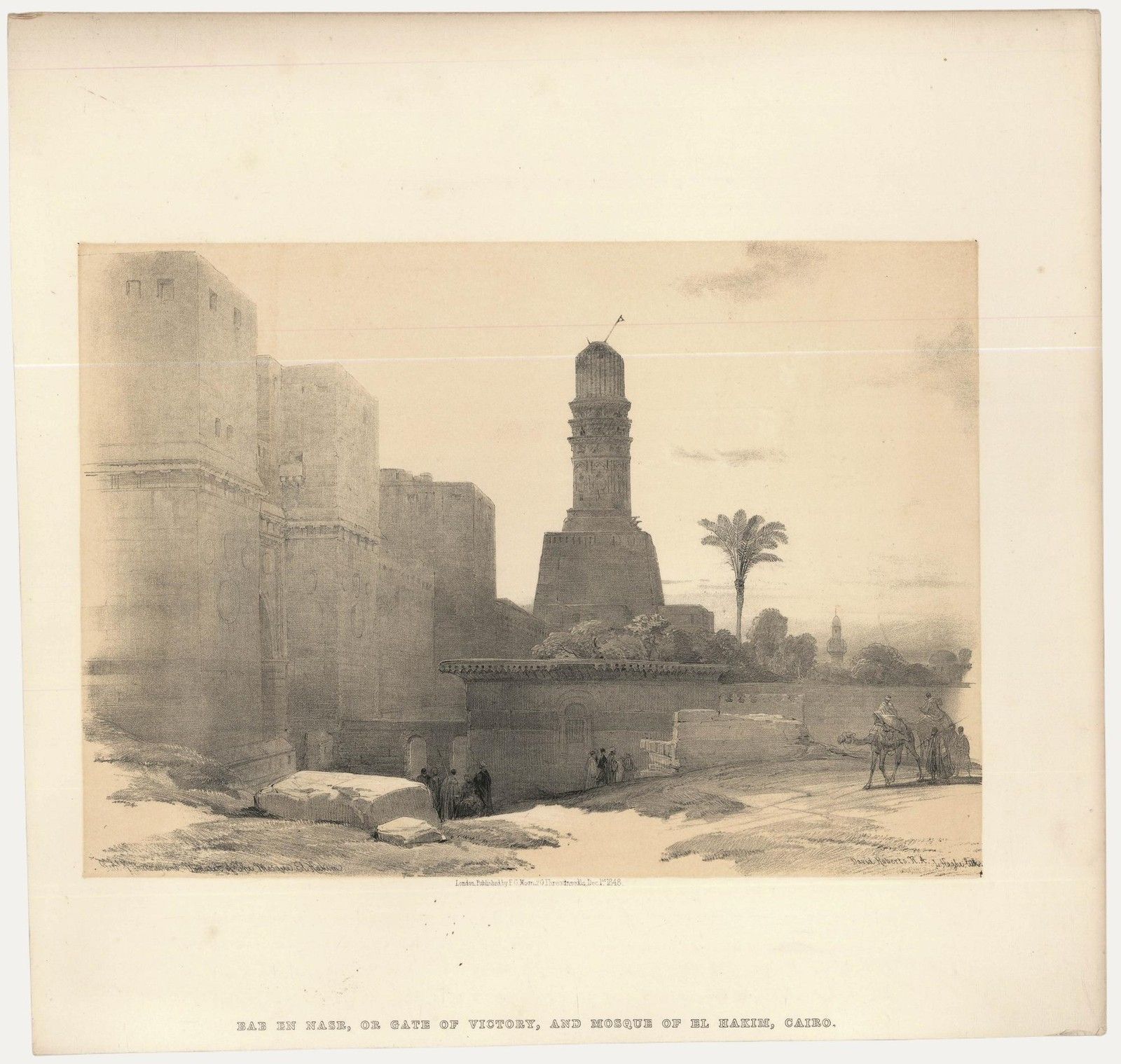 Louis Haghe After David Roberts 19th Century Lithograph, Gate Of Victory