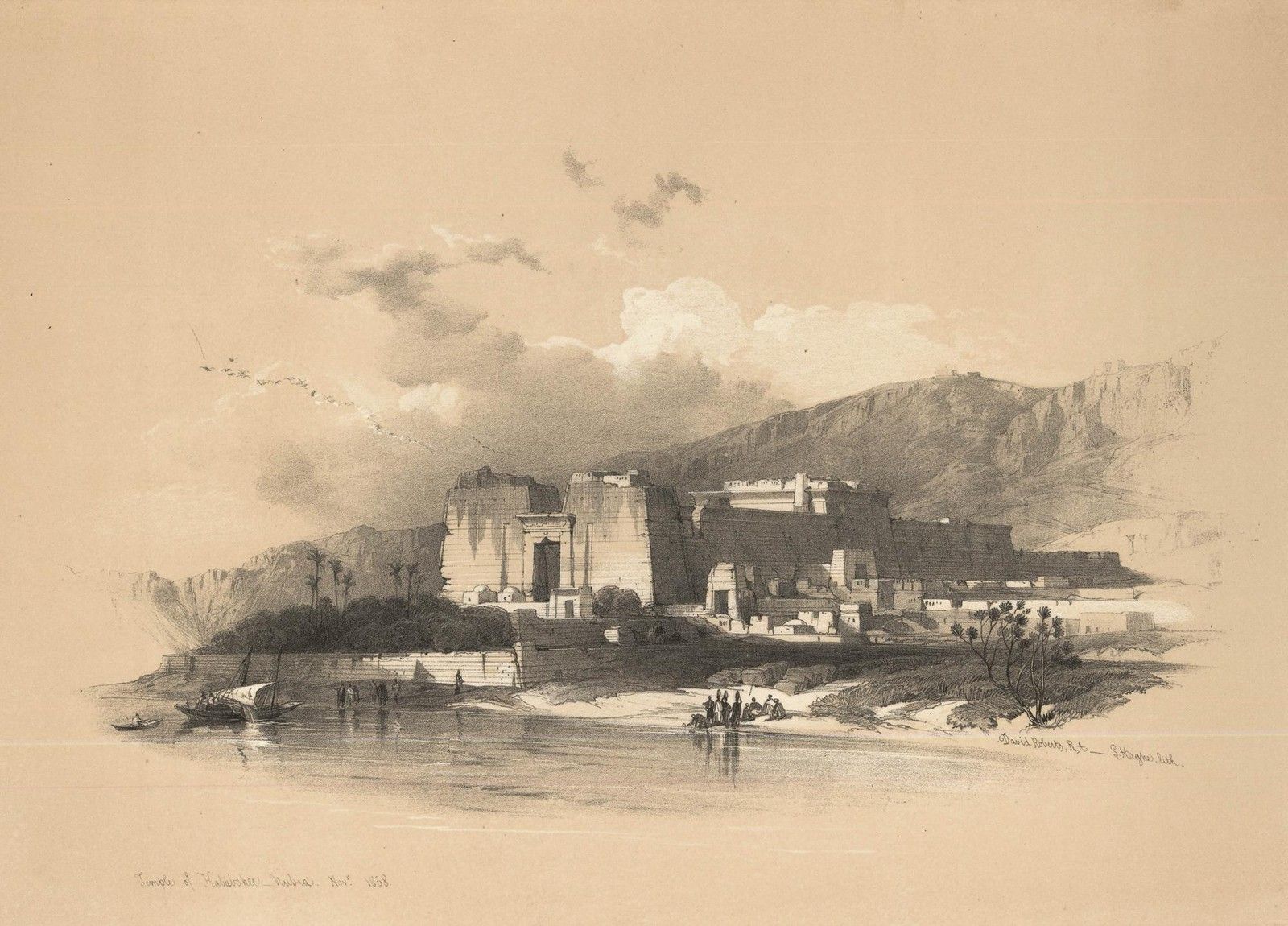 Louis Haghe After David Roberts 19th Century Lithograph, View Of Kalabshee photo furniture
