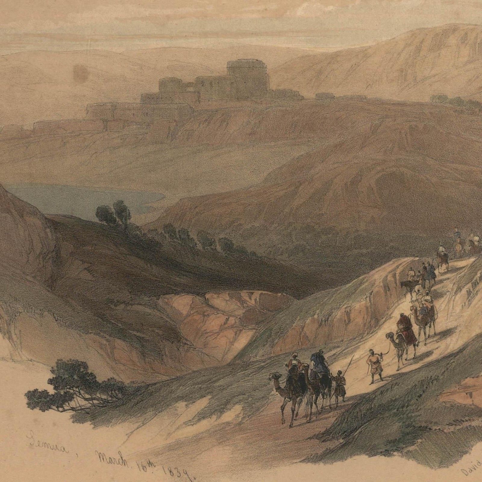 Louis Haghe After David Roberts 19th Century Lithograph, Ruins Of Semua II photo Art
