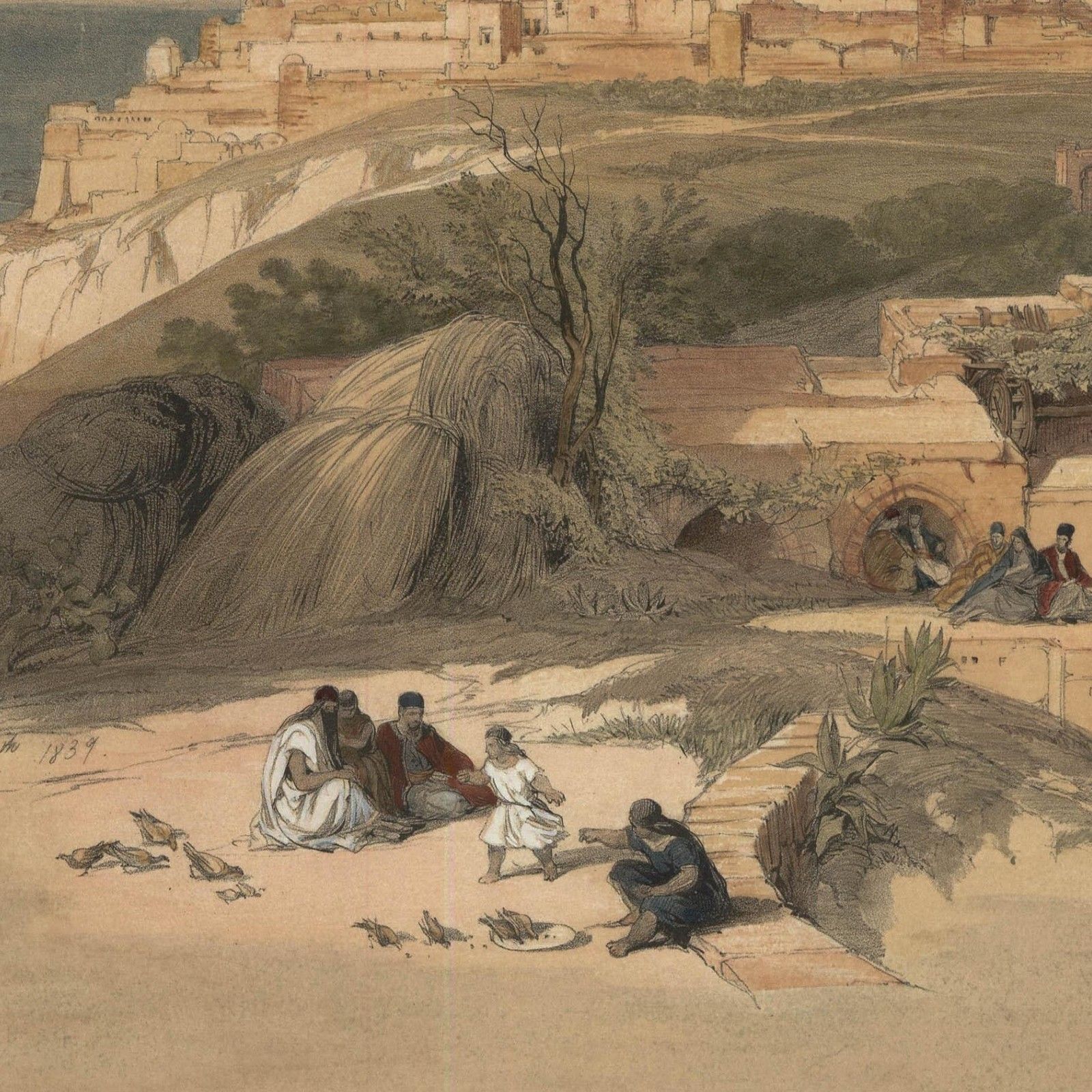 Louis Haghe After David Roberts 19th Century Lithograph, Jaffa photo Art
