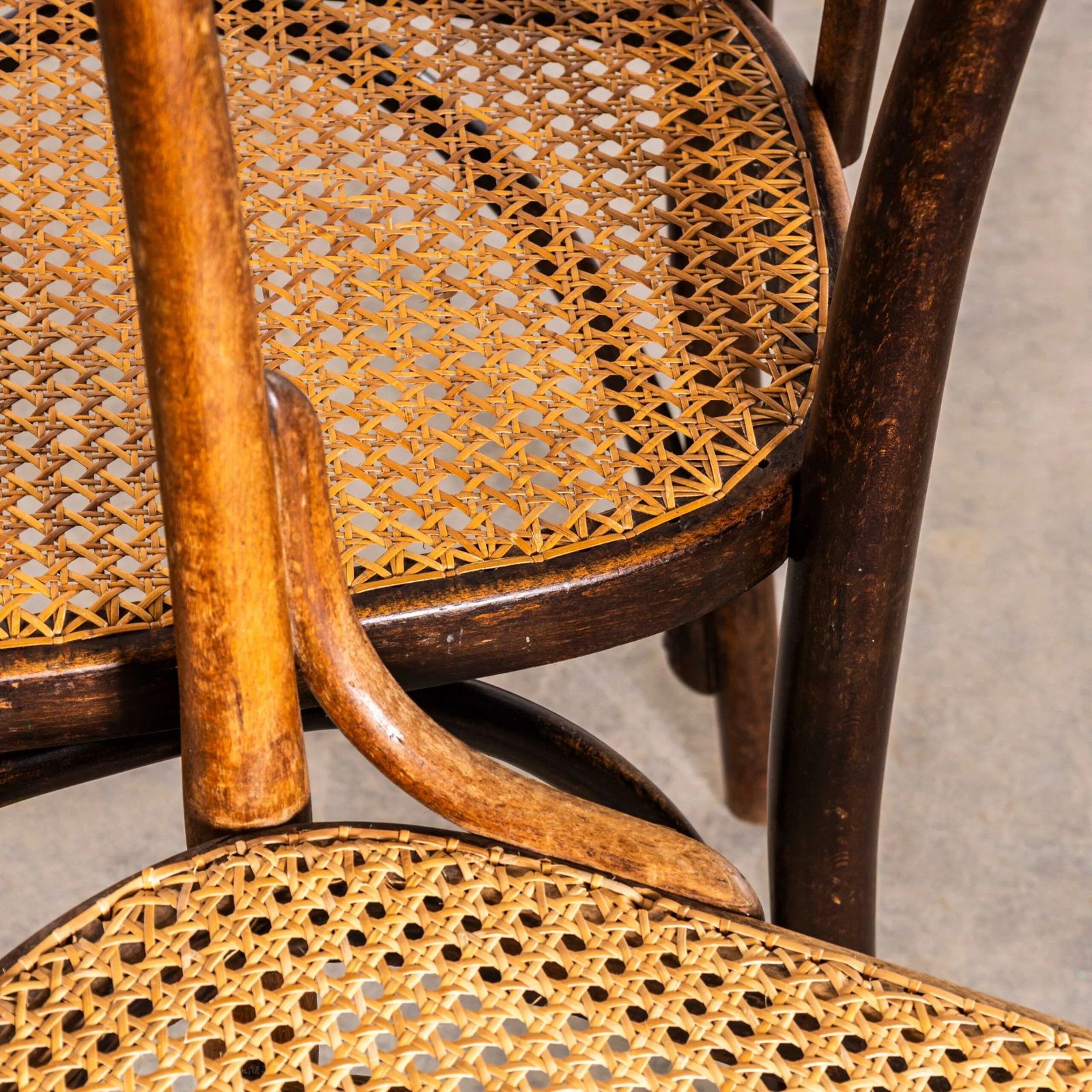 1930's French Single Hoop Back Cane Seat Dining Chairs   Set Of Six photo buy