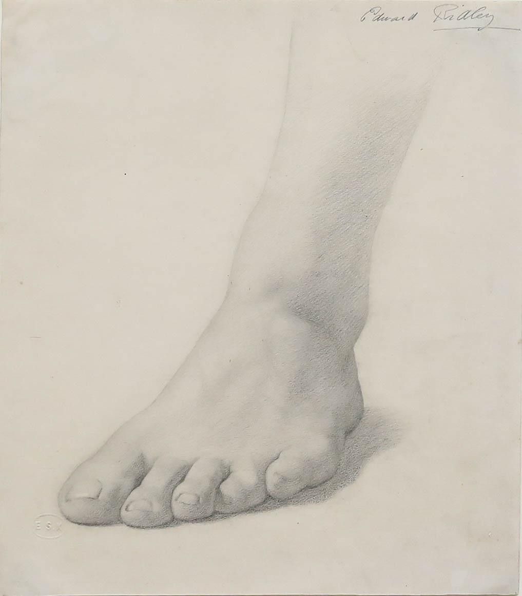 Edward Ridley (1883 1946) Graphite Drawing, Study Of A Foot I photo furniture