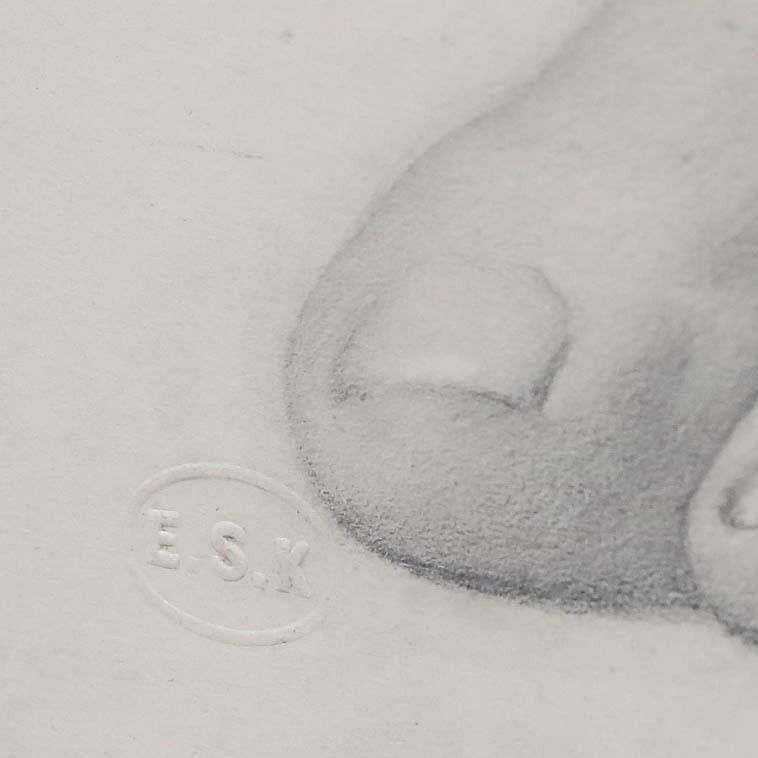 Edward Ridley (1883 1946) Graphite Drawing, Study Of A Foot I photo Art