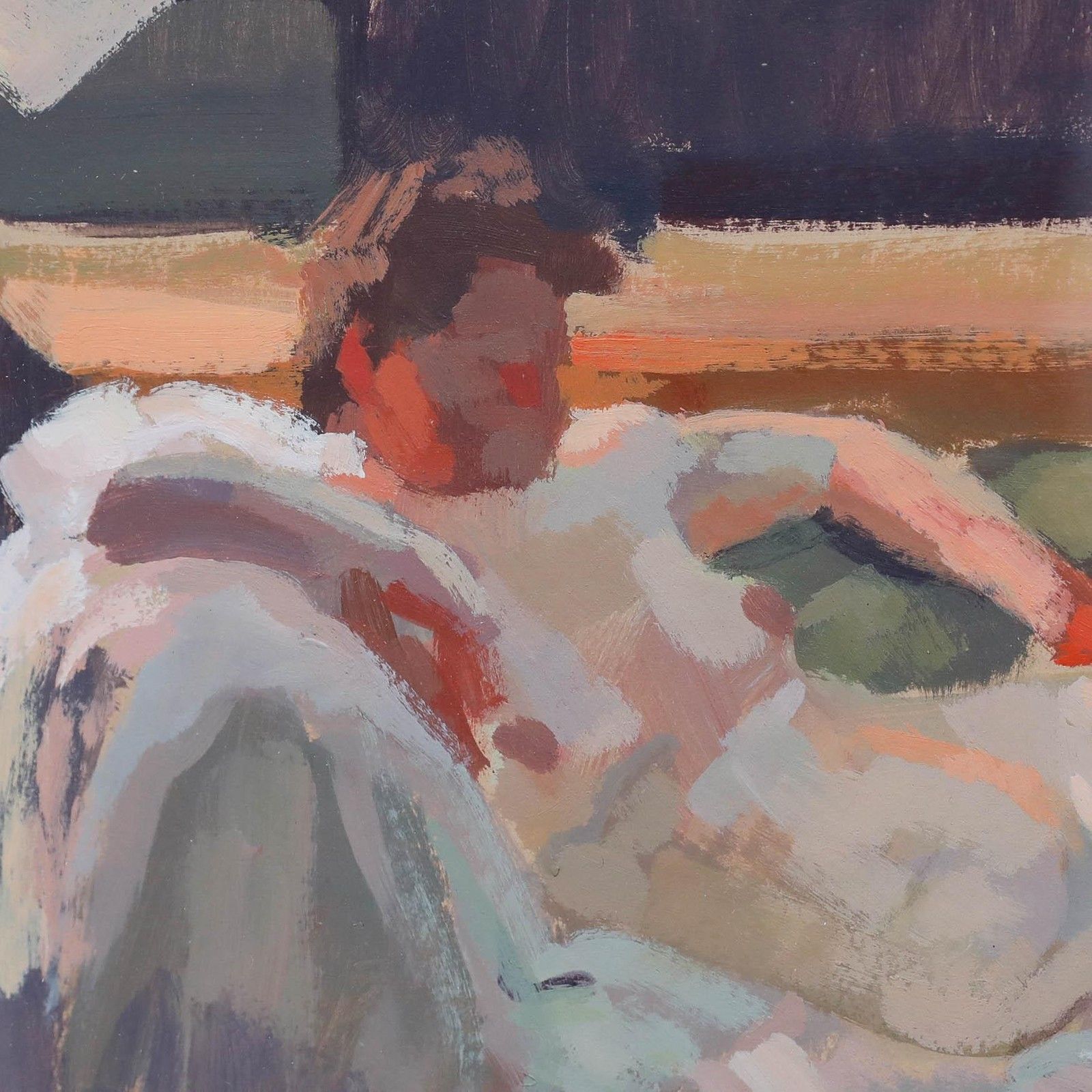 Michael Murfin (B.1954) English School 20th Century Acrylic, Reclining Nude photo Art