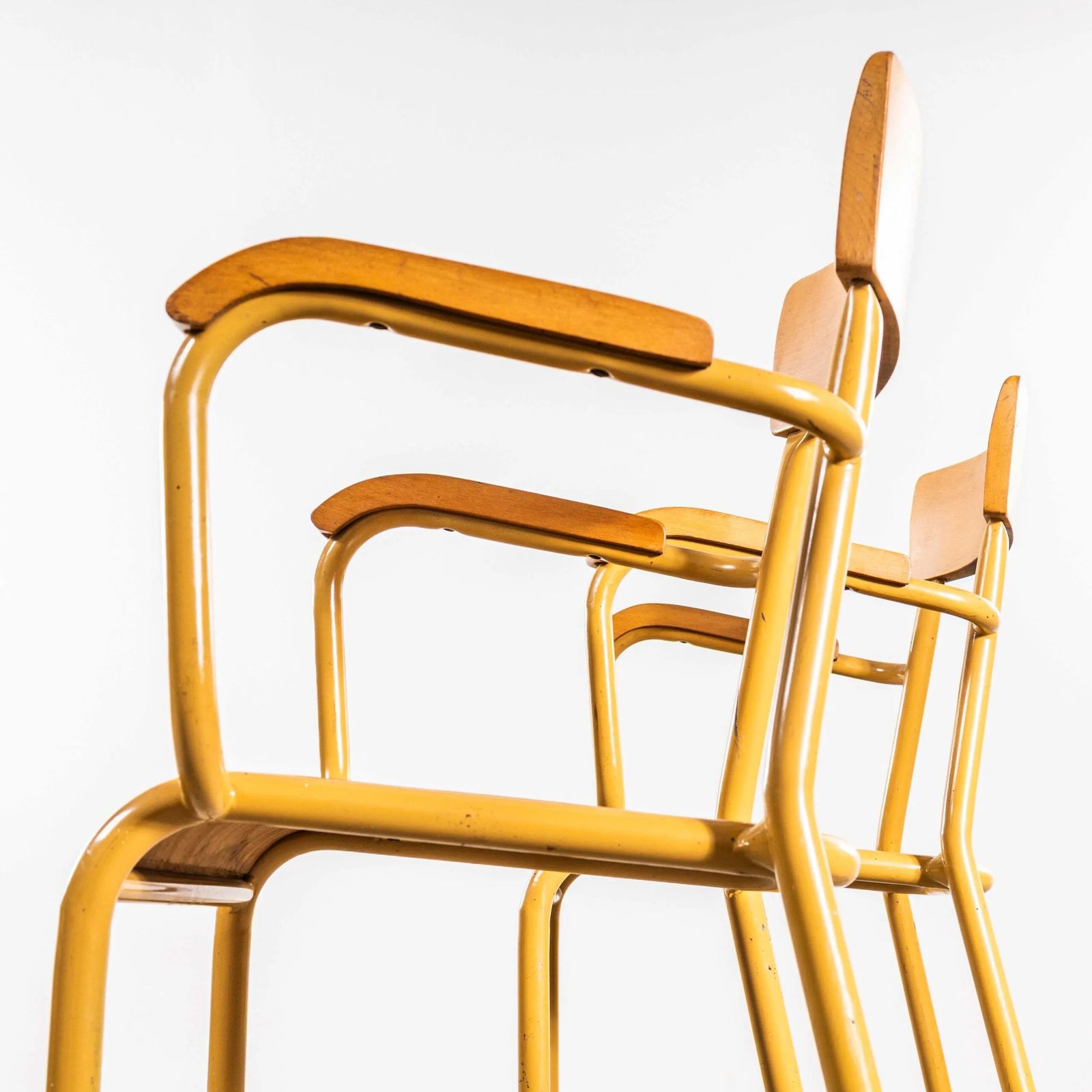 1950’s French Mustard Stella Armchairs – Pair photo vintage