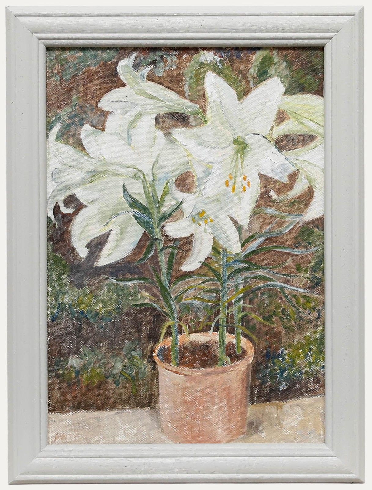 Olga Awty (1928 2014) 20th Century Oil, Lilies