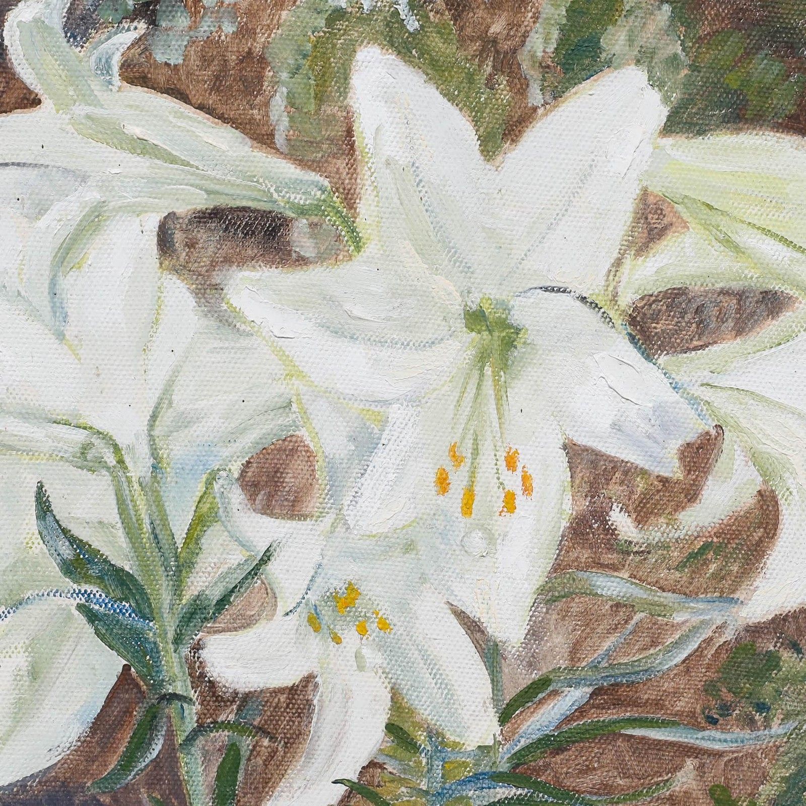 Olga Awty (1928 2014) 20th Century Oil, Lilies photo Art
