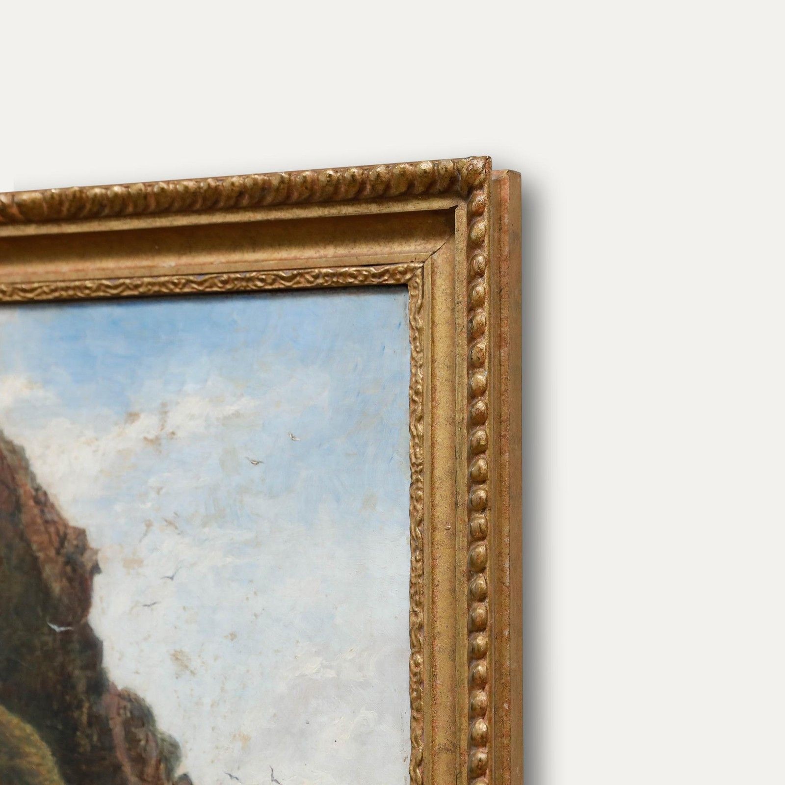 R. Steele Framed Late 19th Century Oil, Artist Amongst The Cliffs photo 495.0