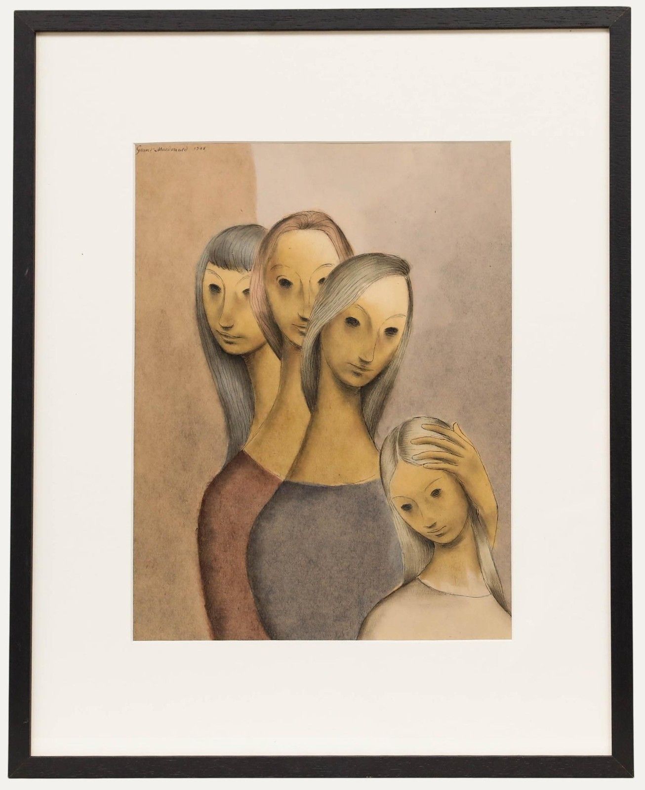 Grant Kenneth Macdonald (1909 1987) 1948 Pen And Ink Drawing, Four Sisters