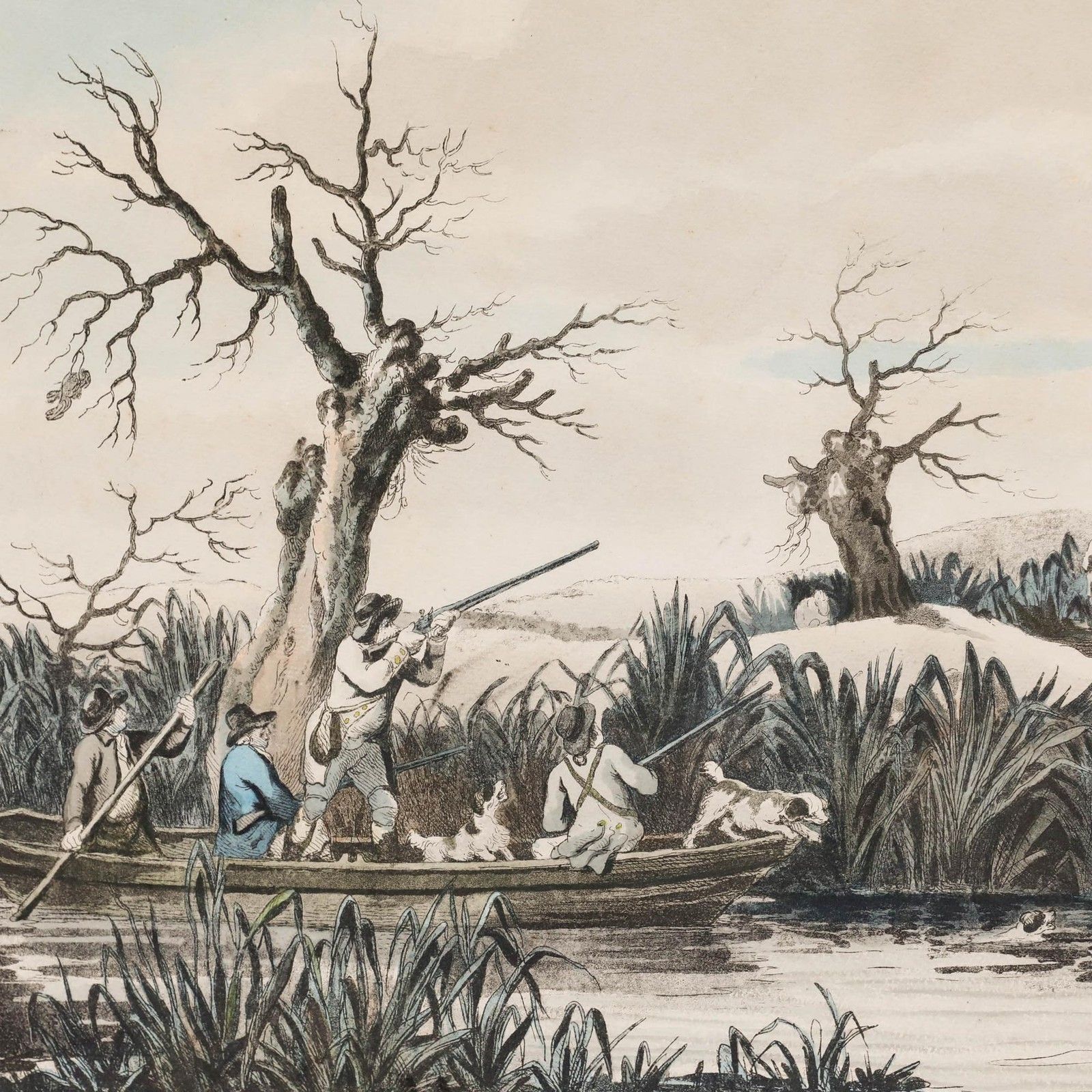 Thomas Rowlandson After George Morland 19th Century Etching, Duck Shooting photo Art