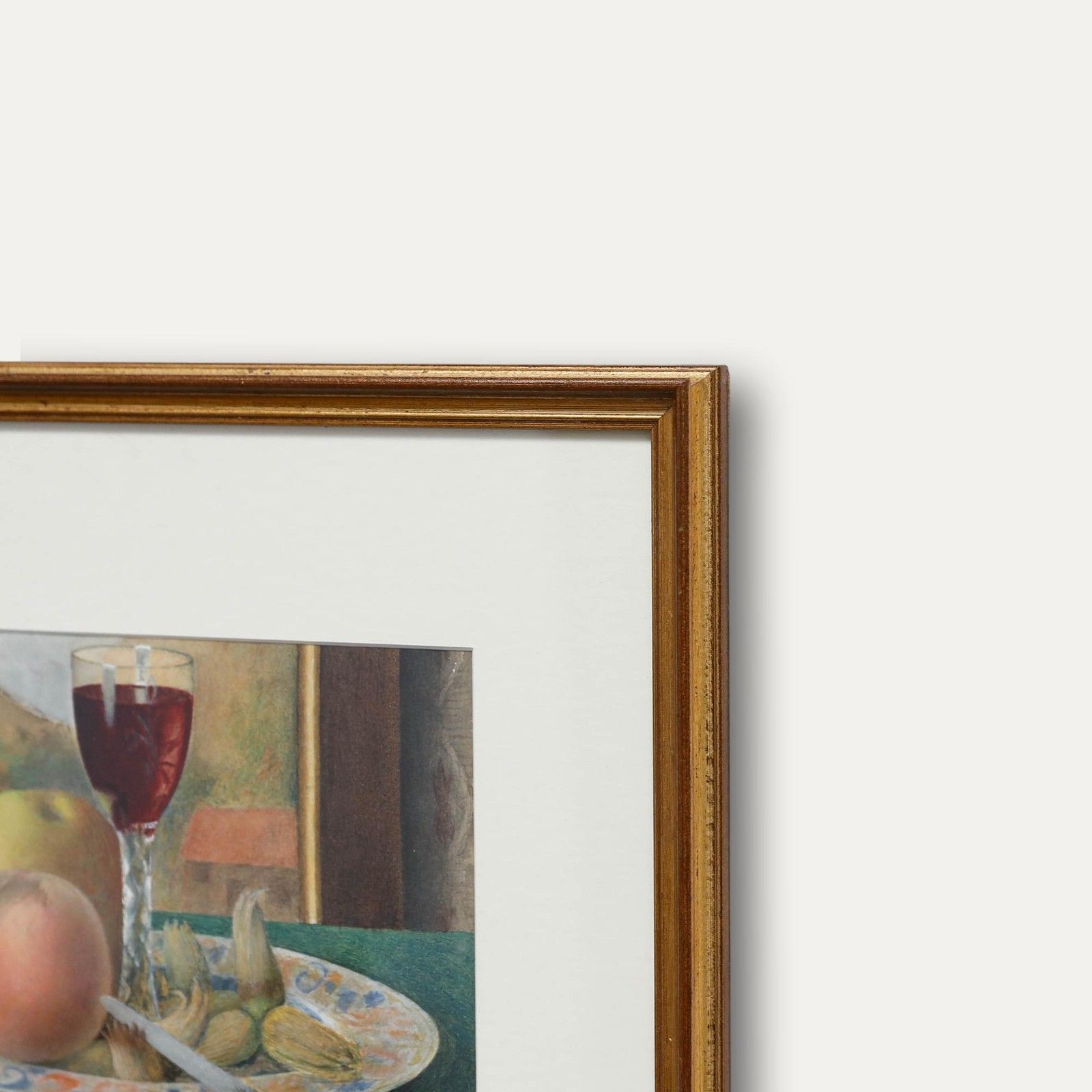 B.W. Rusch Framed 1878 Watercolour, Still Life With Wine And Fruit photo 195.0