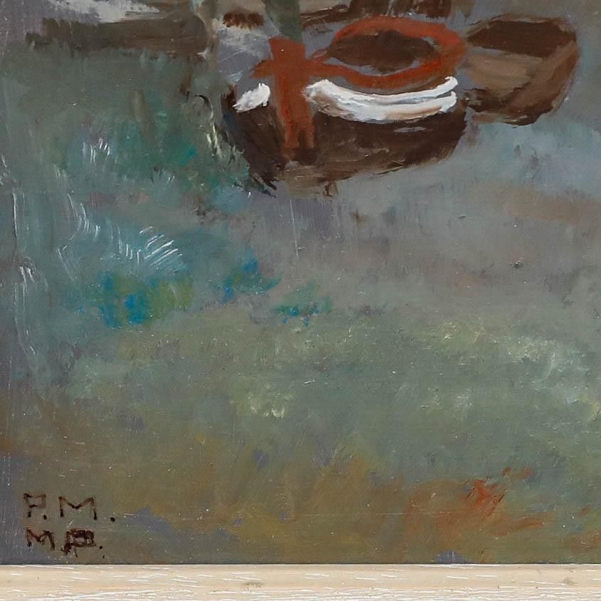 Pauline Marshall British School 1991 Oil, Stormy Skies At Low Tide photo buy