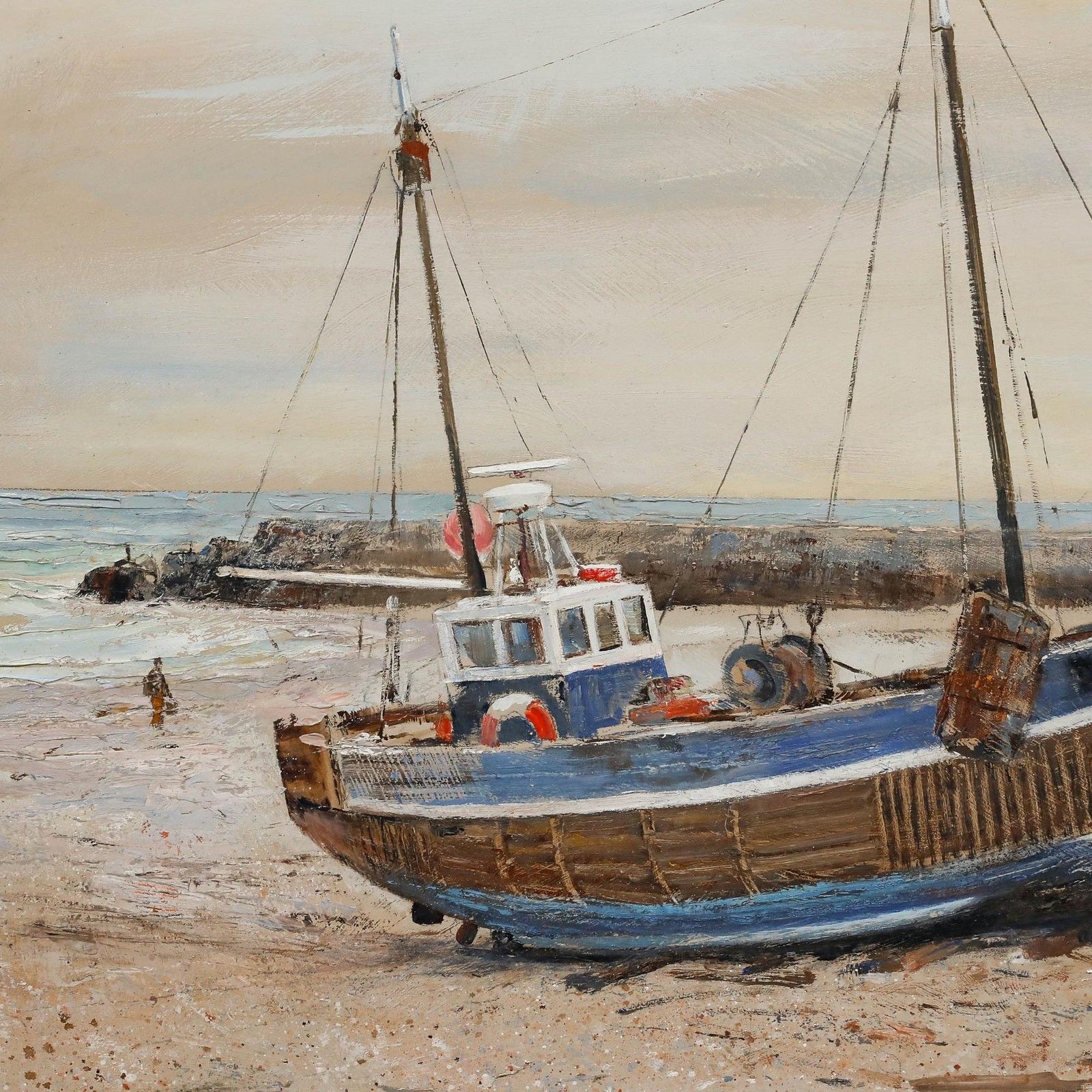 Eric Wale (1916 2001) Framed 20th Century Oil, Beached Boats photo 325.0