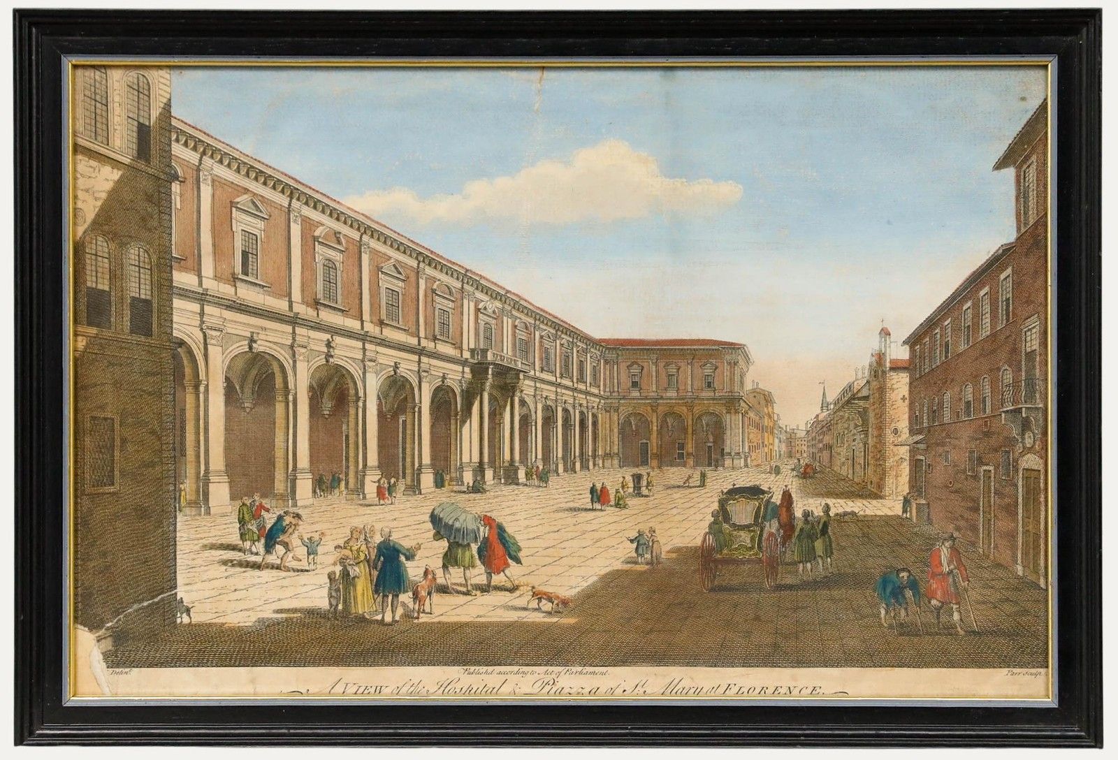 Nathaniel Parr After Giuseppe Zocchi Engraving, View Of The Piazza Of St Mary