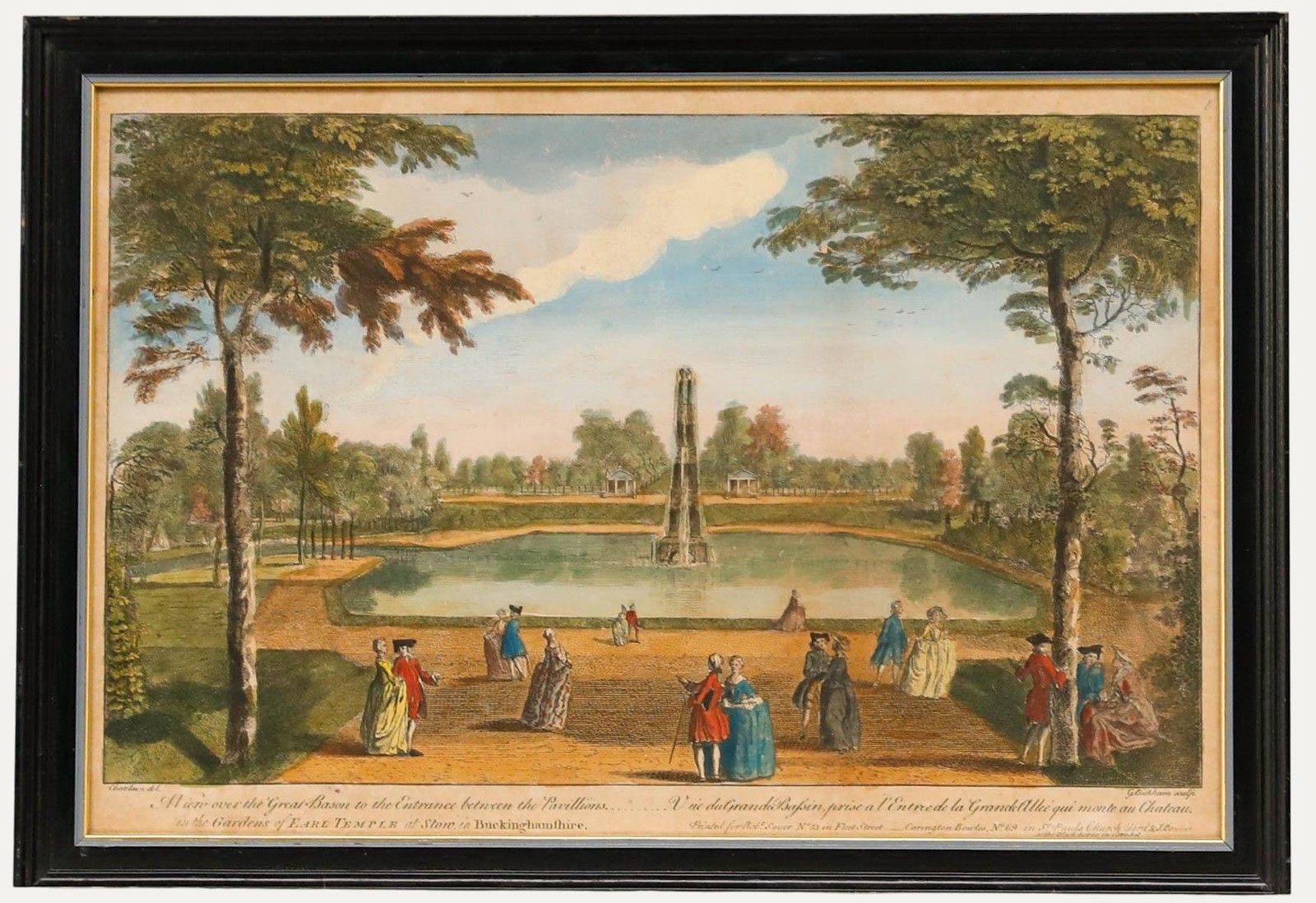 J.B.C. Chatelain After G. Bickham Jr. Engraving, A View Of The Gardens At Stow